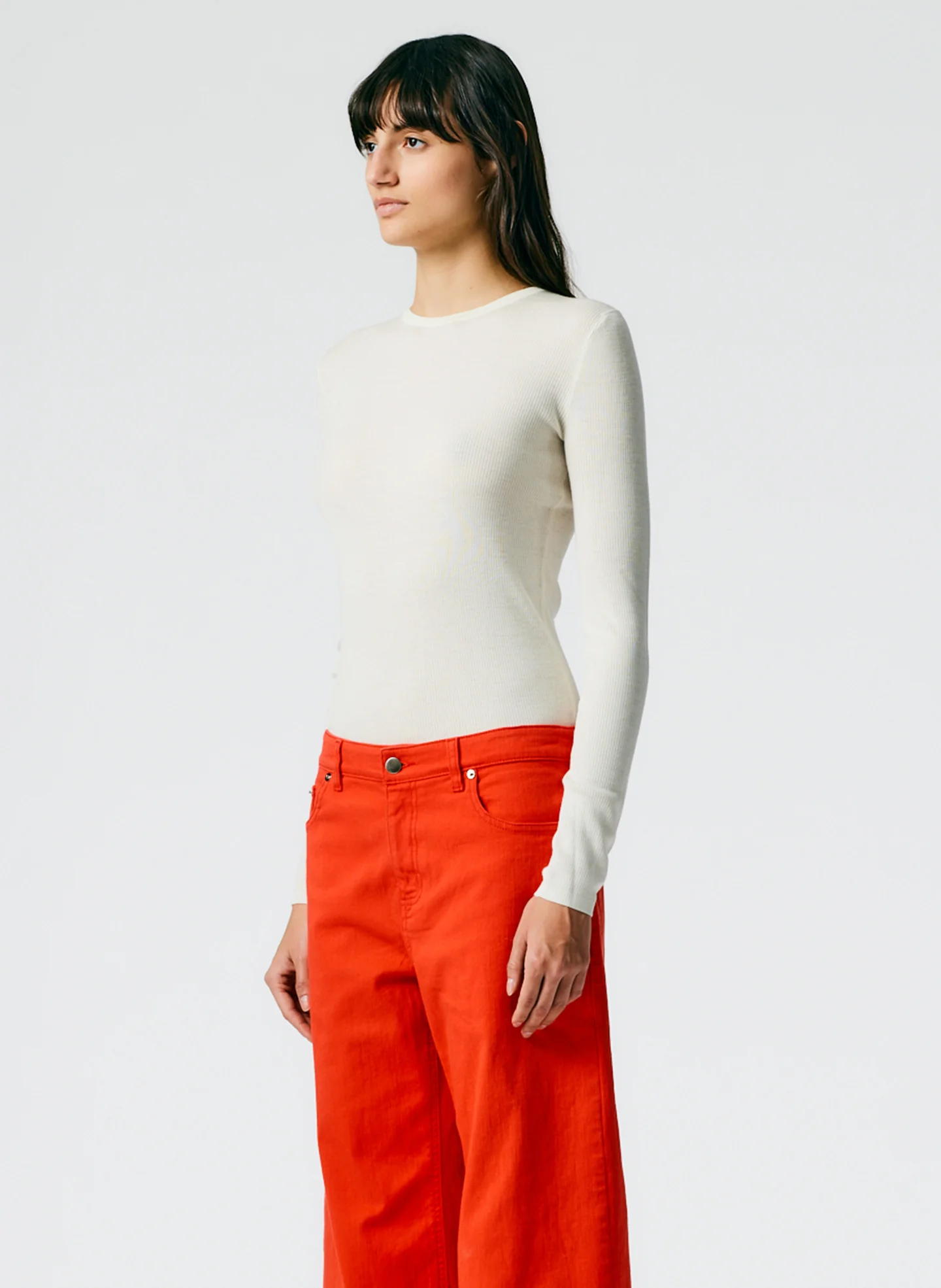 Feather Weight Ribbed Crewneck Pullover Sweater - Image 2