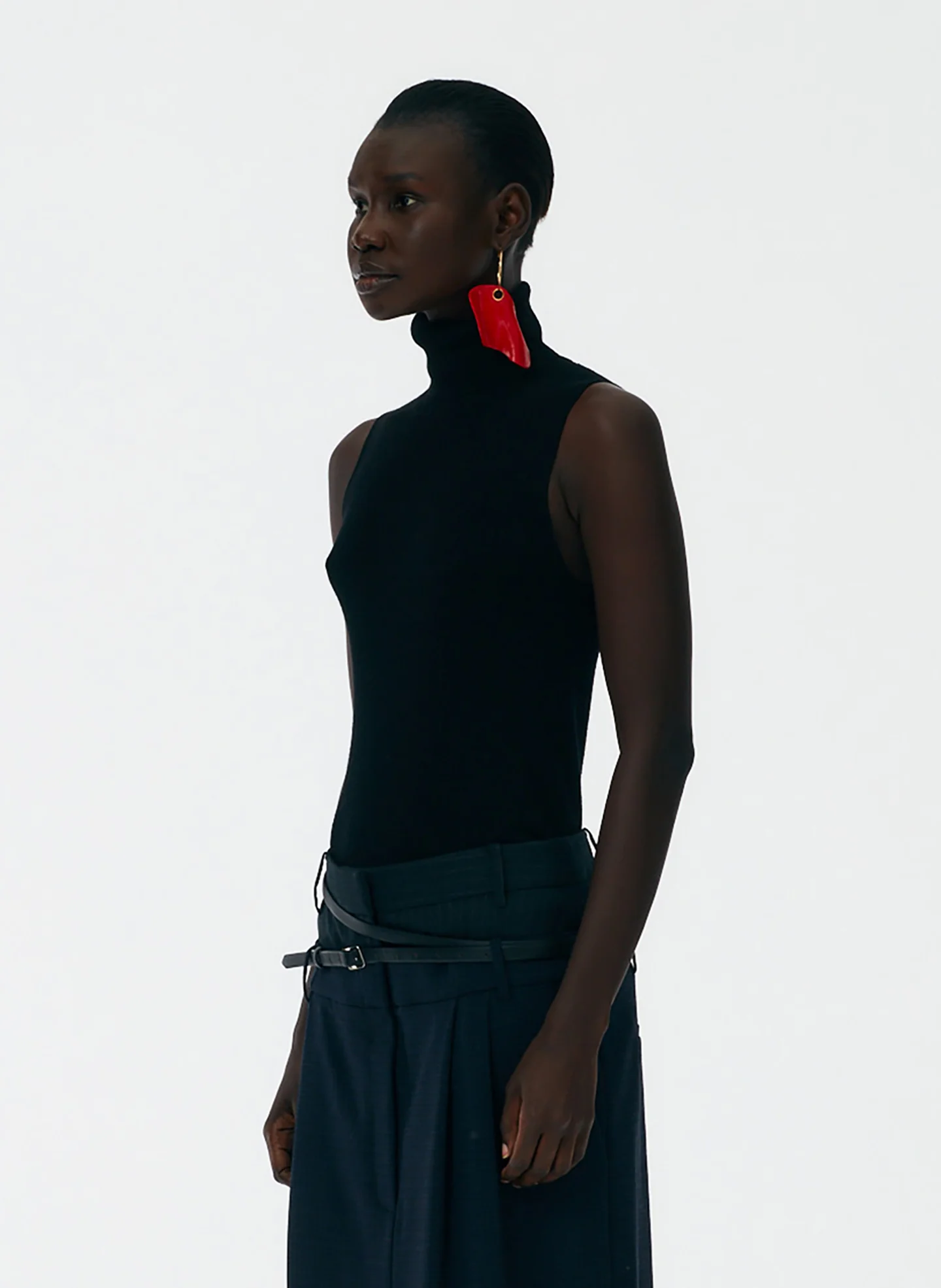 Feather Weight Ribbed Turtleneck Sweater Tank - Image 2