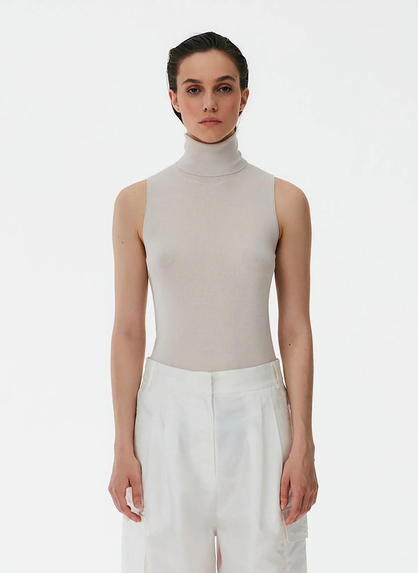 Feather Weight Ribbed Turtleneck Sweater Tank - Image 8