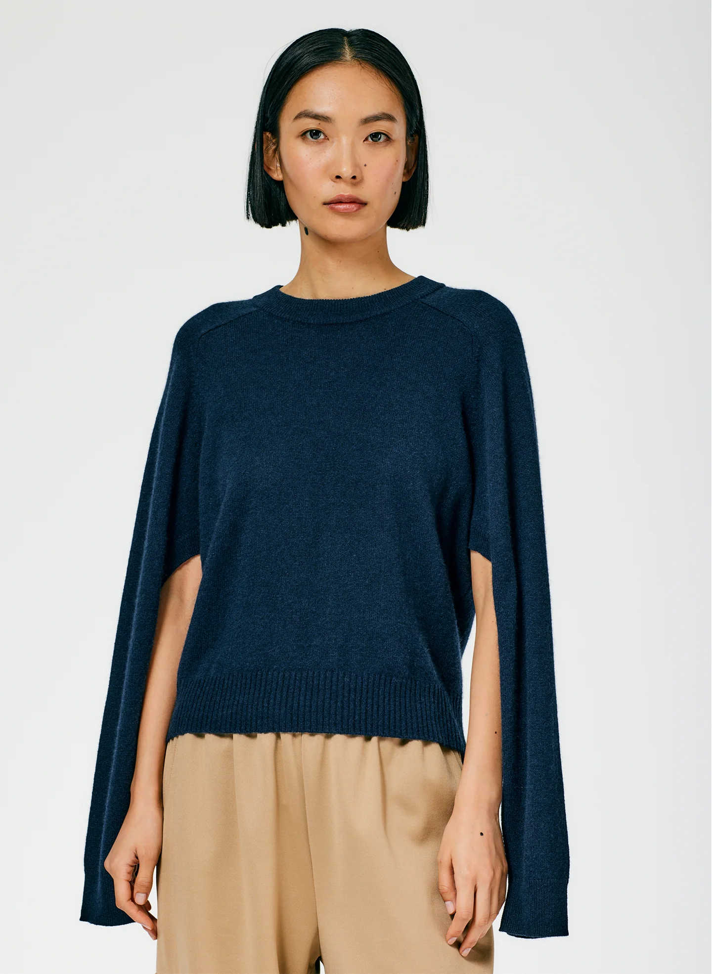 Feather Weight Cashmere Open Sleeve Cocoon Sweater