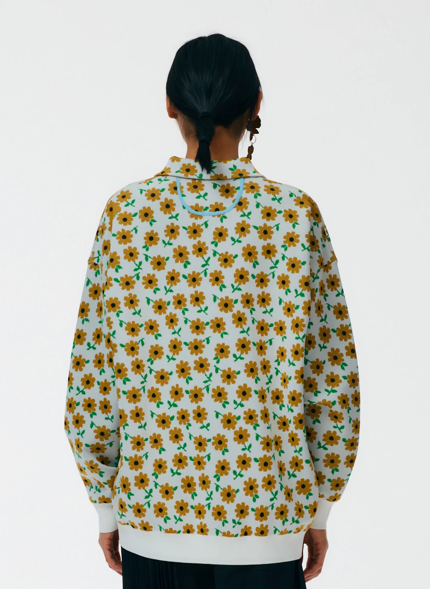 Flora Jacquard Oversized Rugby Sweater - Image 4