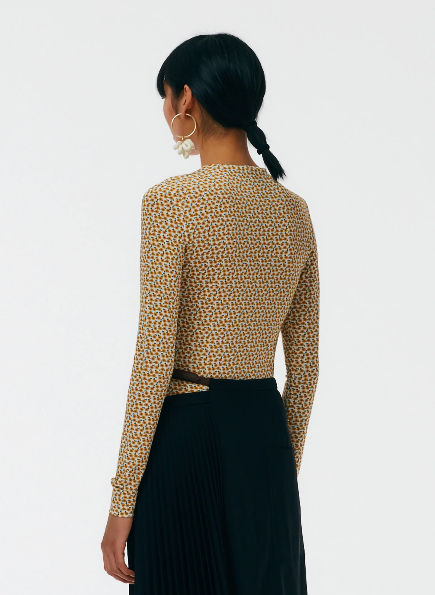 Flora On Jersey Fitted Long Sleeve T-Shirt - Image 3