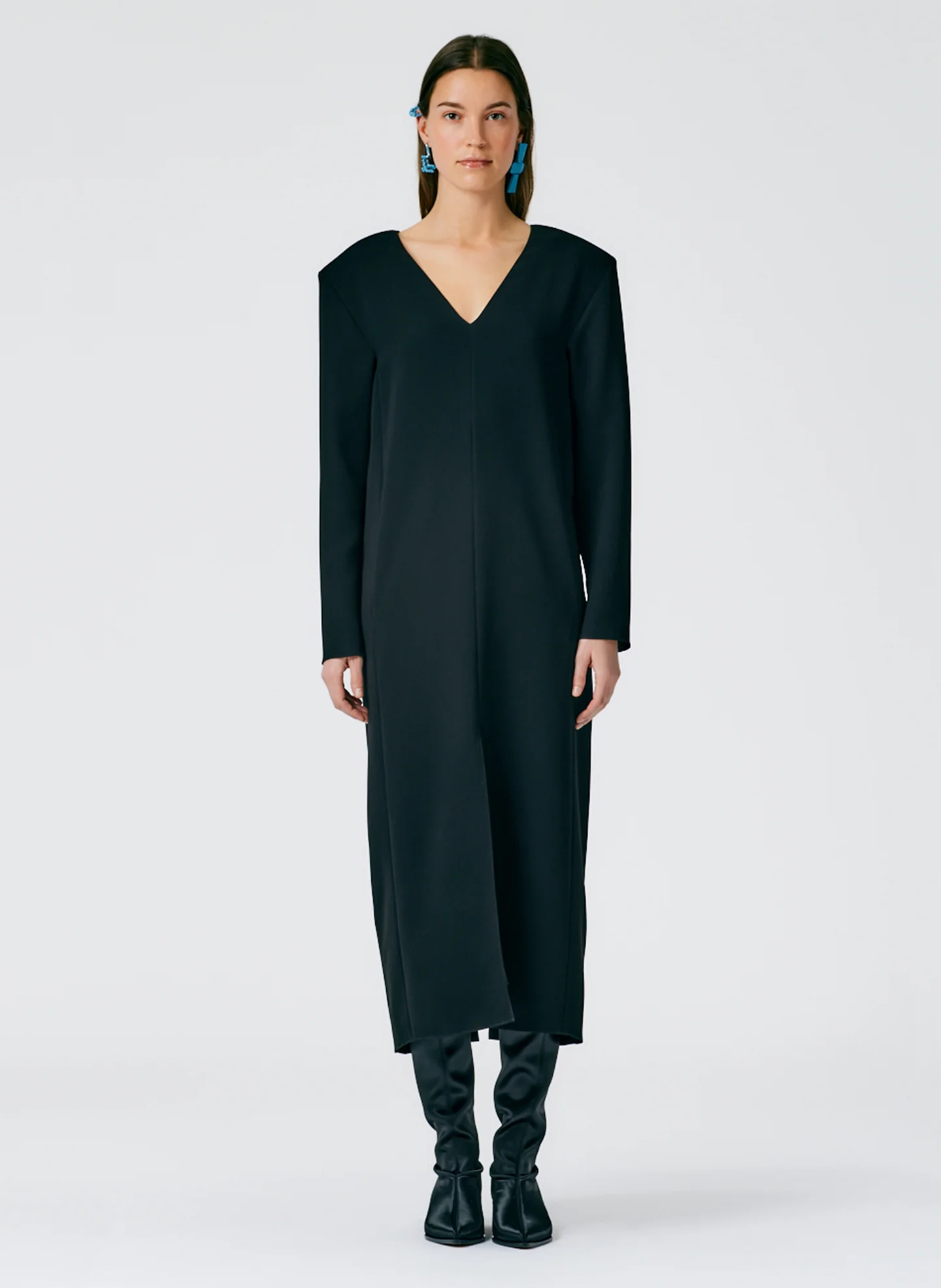 Fluid Drape V-Neck Dress - Image 2