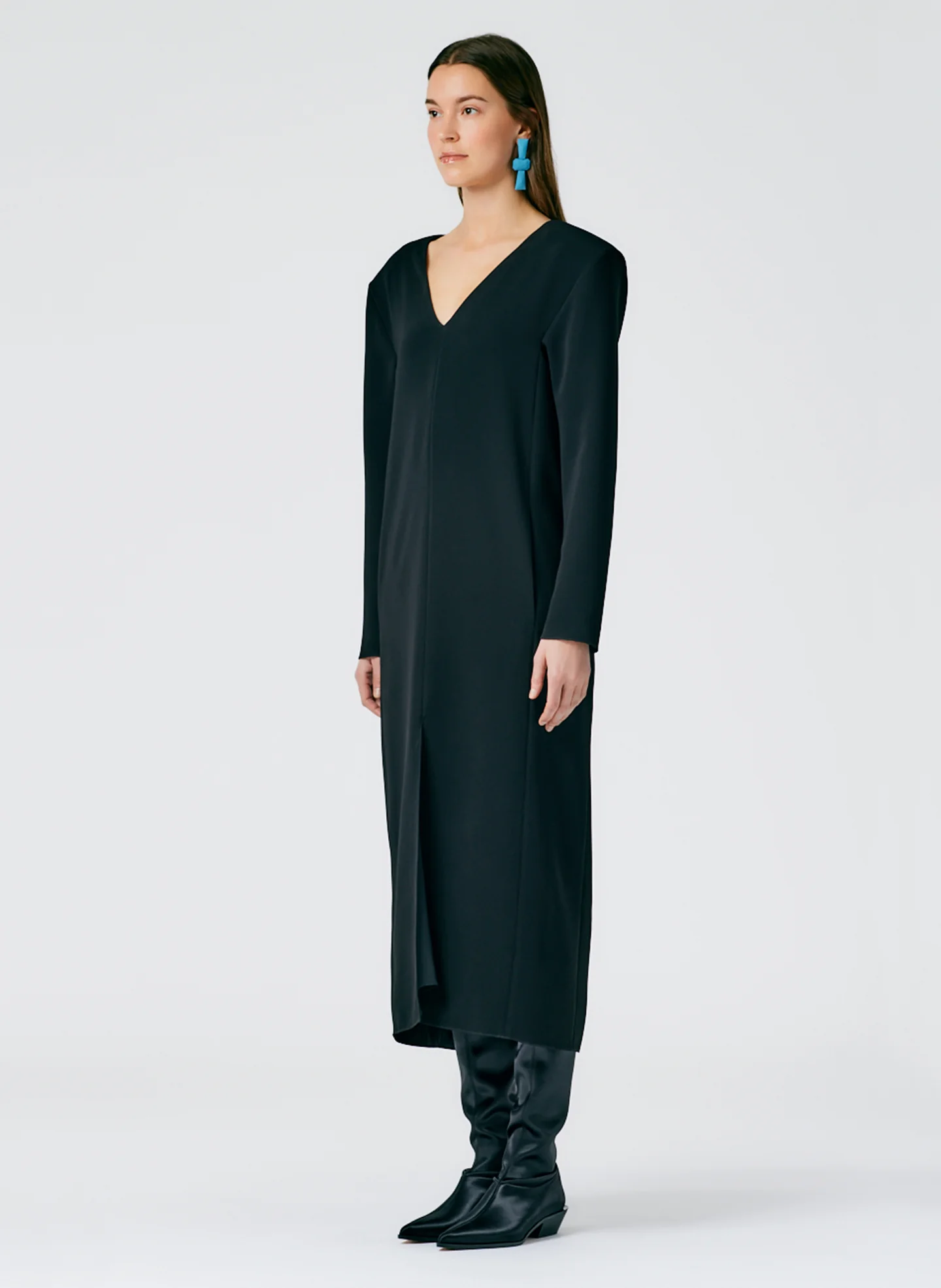 Fluid Drape V-Neck Dress - Image 3