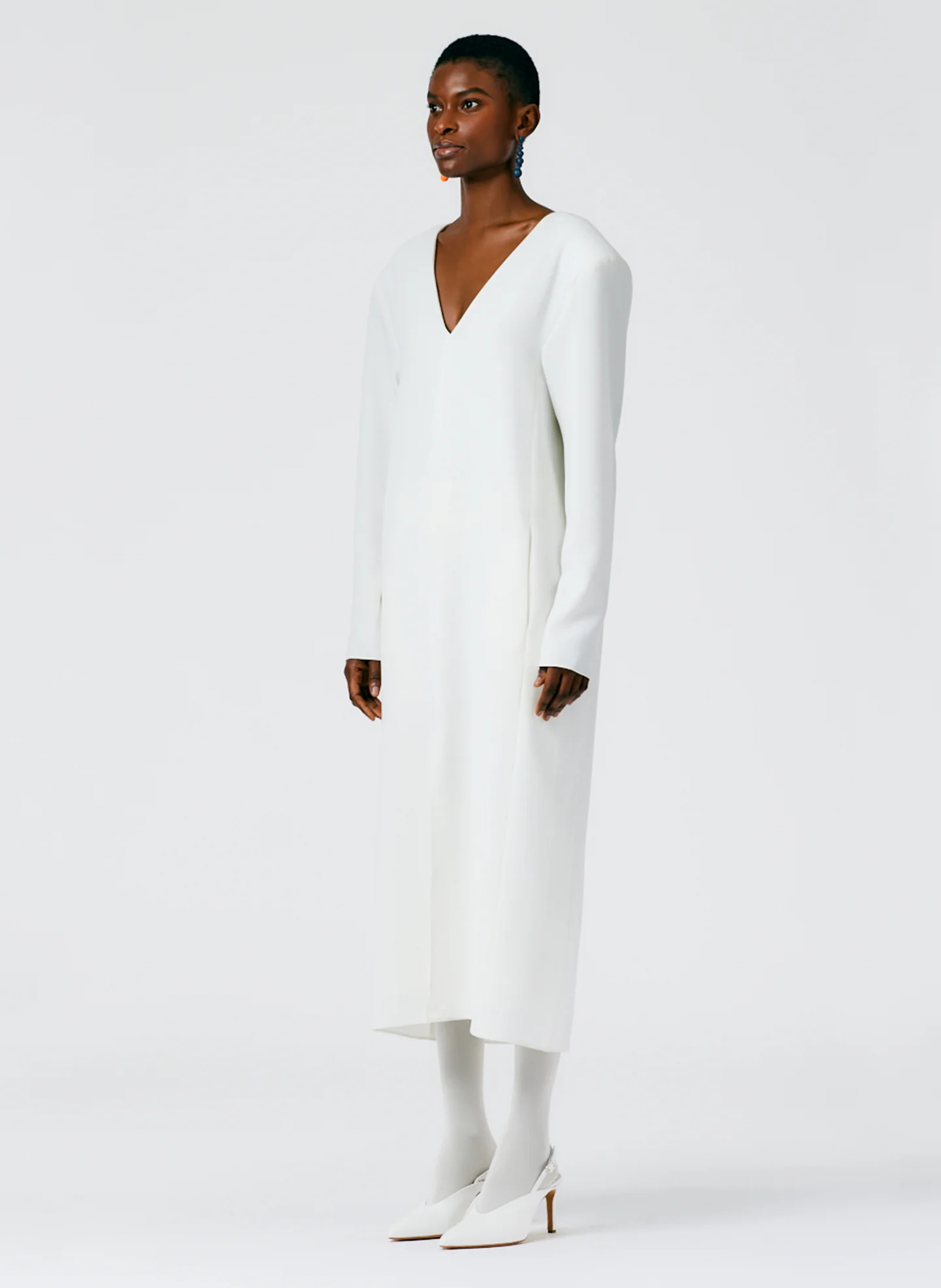 Fluid Drape V-Neck Dress - Image 3
