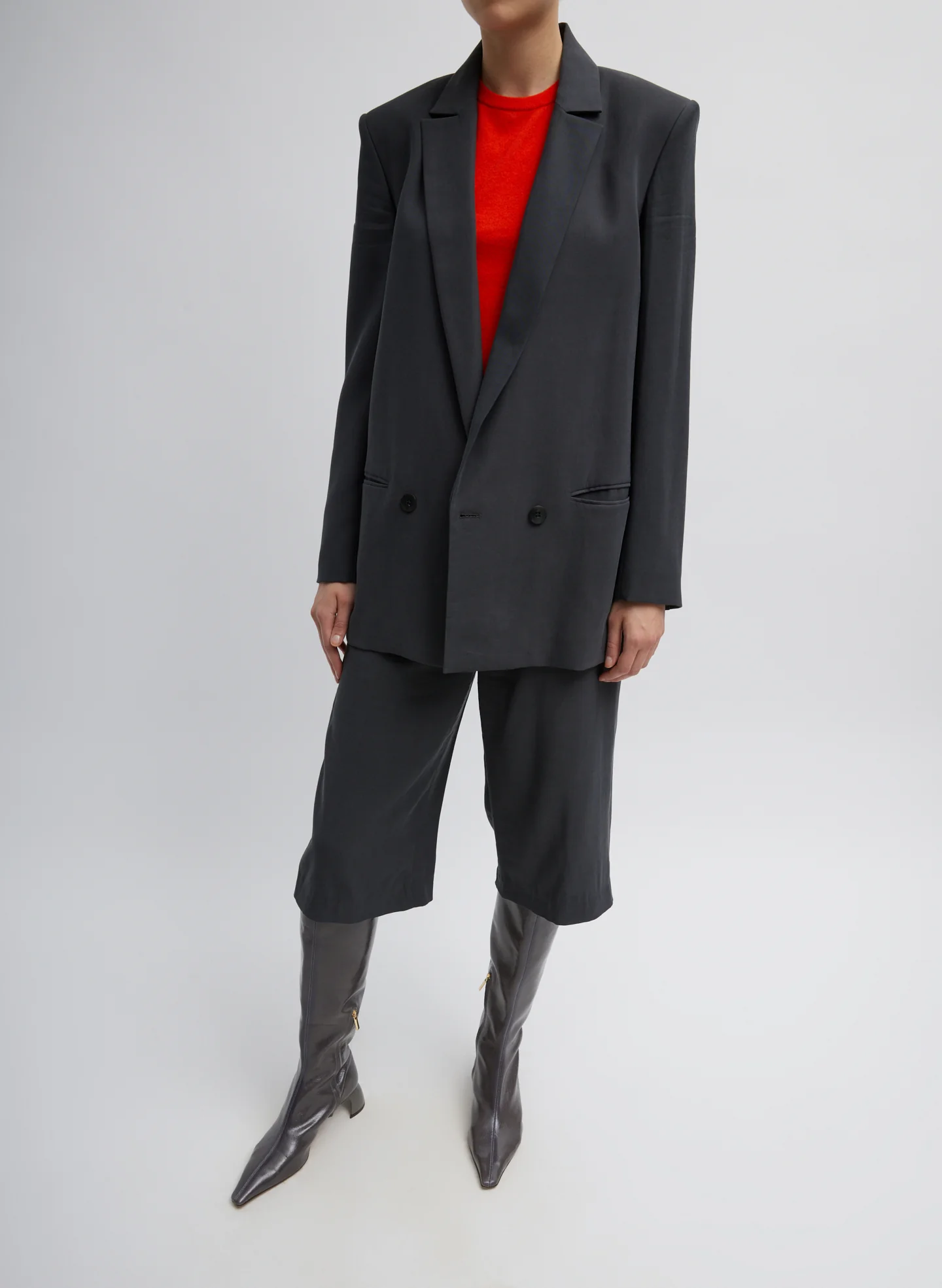 Fluid Suiting Double Breasted Blazer - Image 5