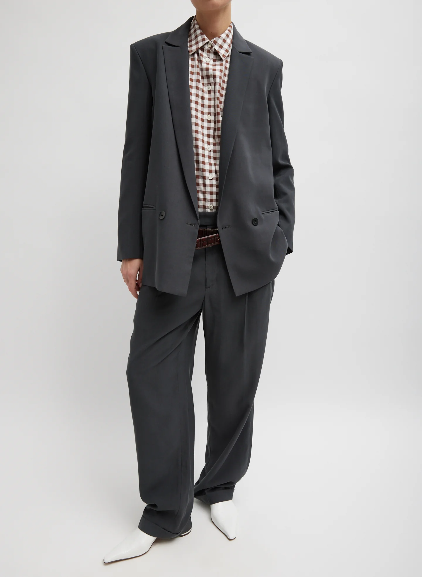 Fluid Suiting Double Breasted Blazer - Image 7