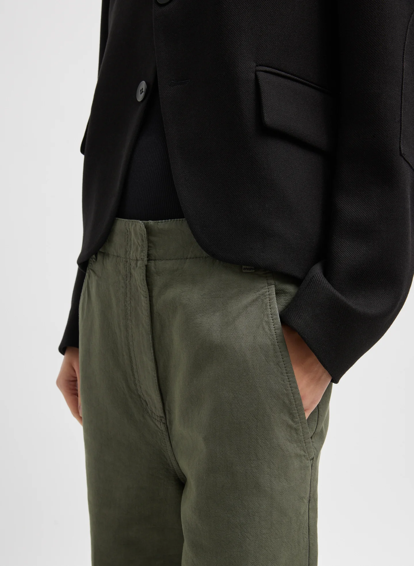 Distressed Garment Dyed Cotton Dobby Barry Jean - Image 4