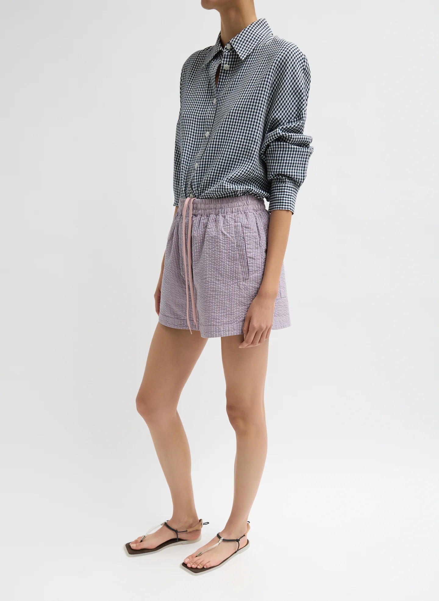 Garment Dyed Seersucker Pull On Shorts - Image 2
