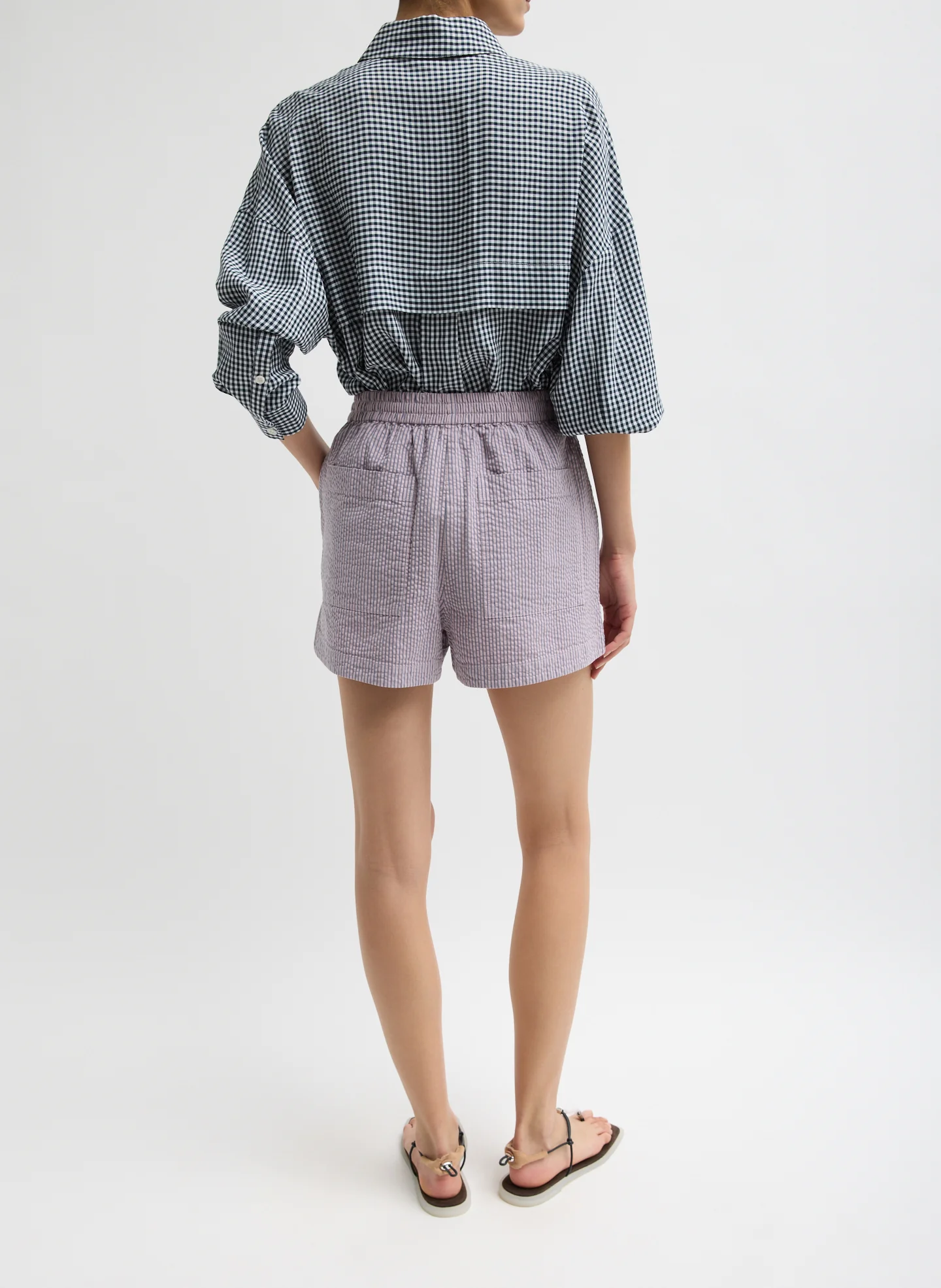 Garment Dyed Seersucker Pull On Shorts - Image 3