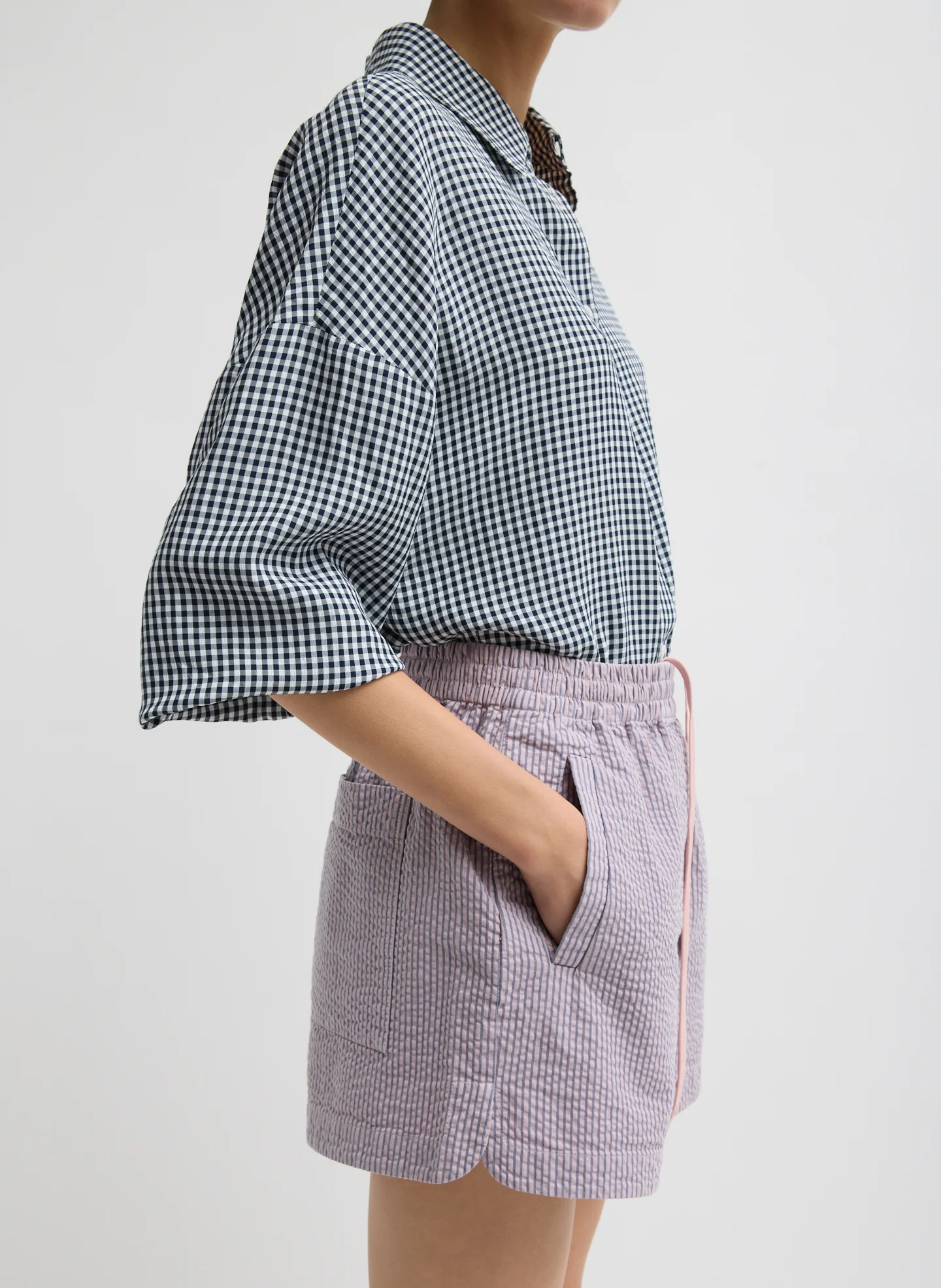 Garment Dyed Seersucker Pull On Shorts - Image 4