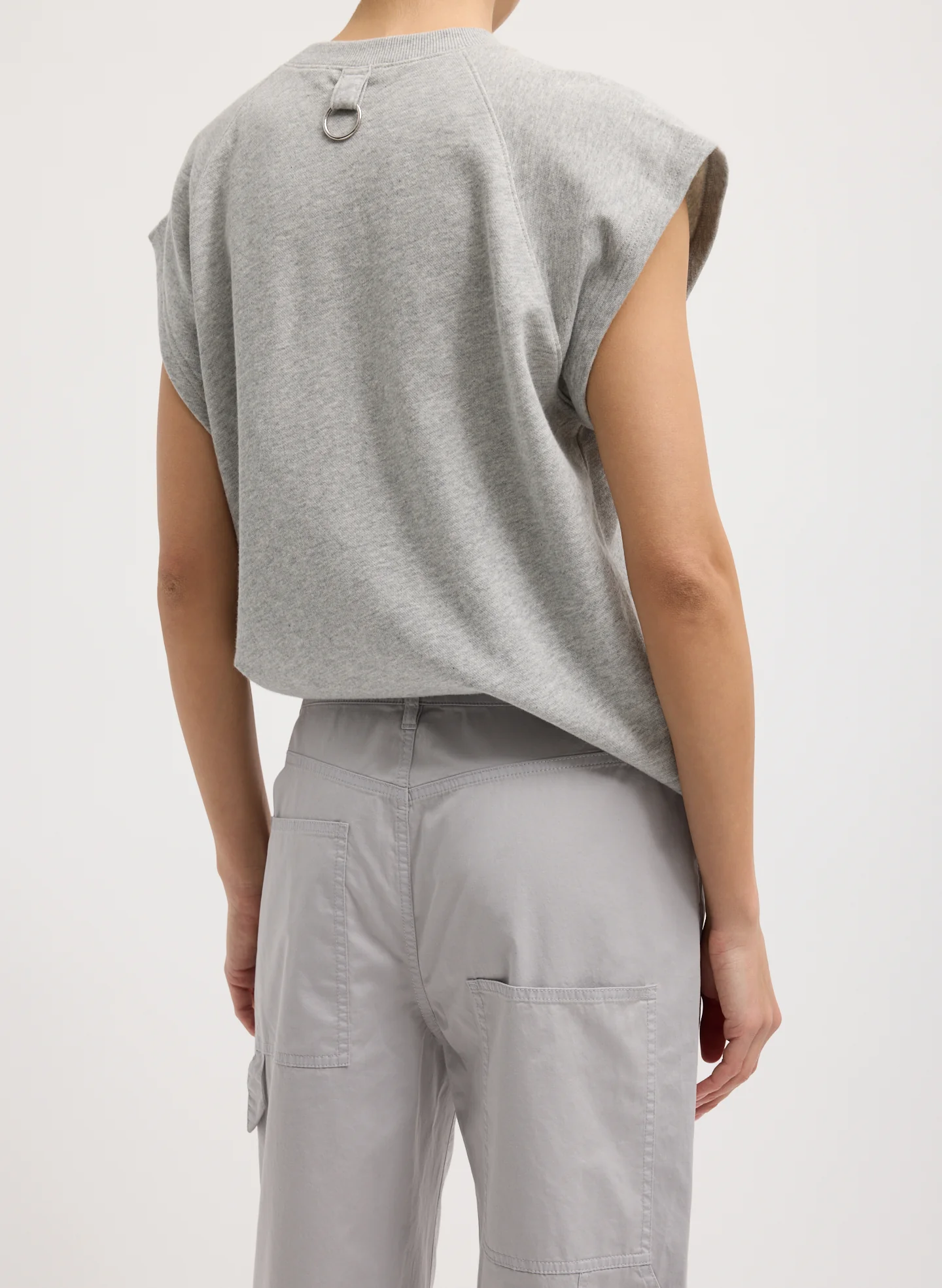 Garment Dyed Silky Cotton Cropped Slouchy Cargo Jean - Image 8