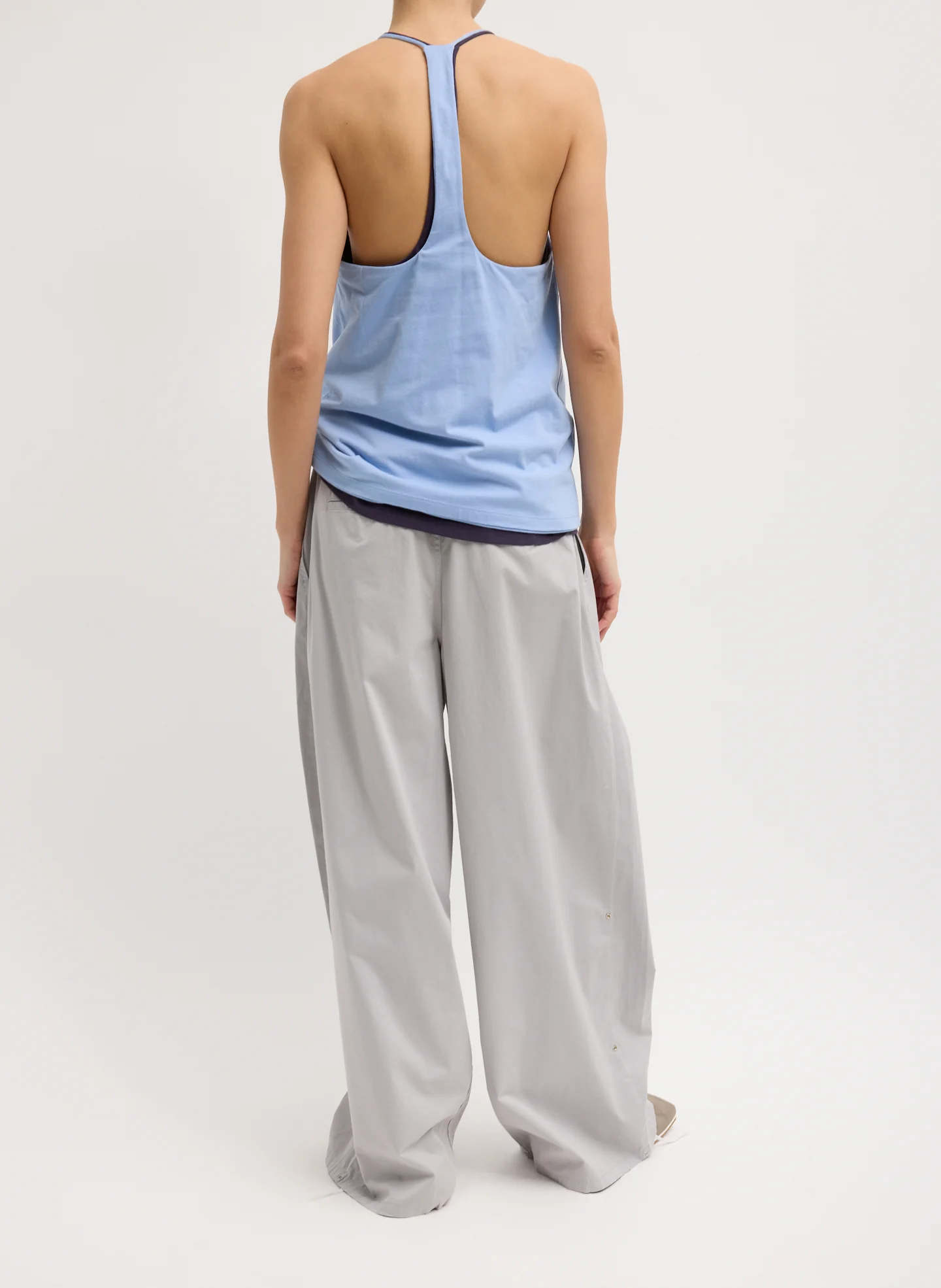 Garment Dyed Silky Cotton Triple Pleat Pant - Image 7