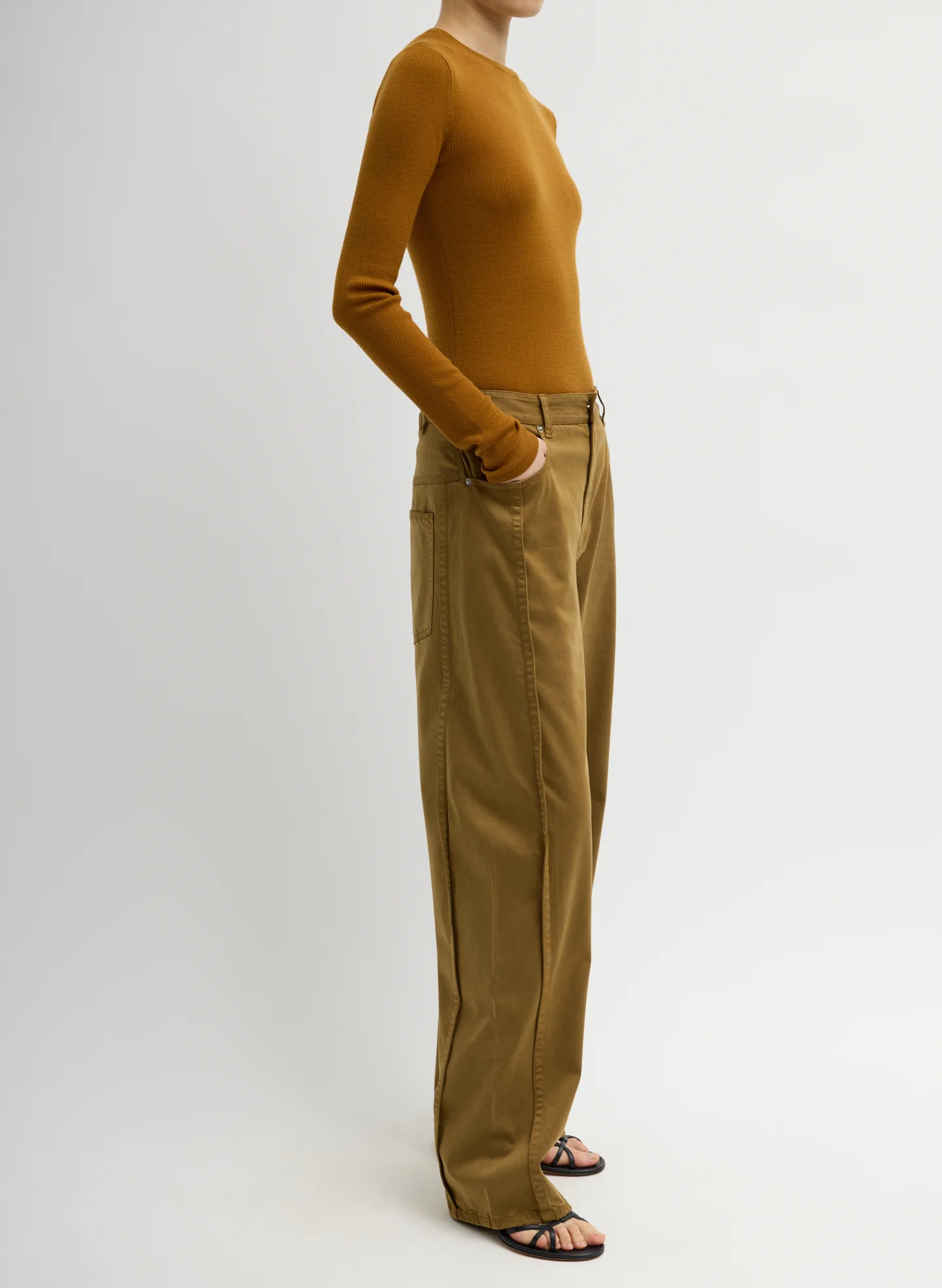 Garment Dyed Stretch Twill Tuck Pant - Image 2