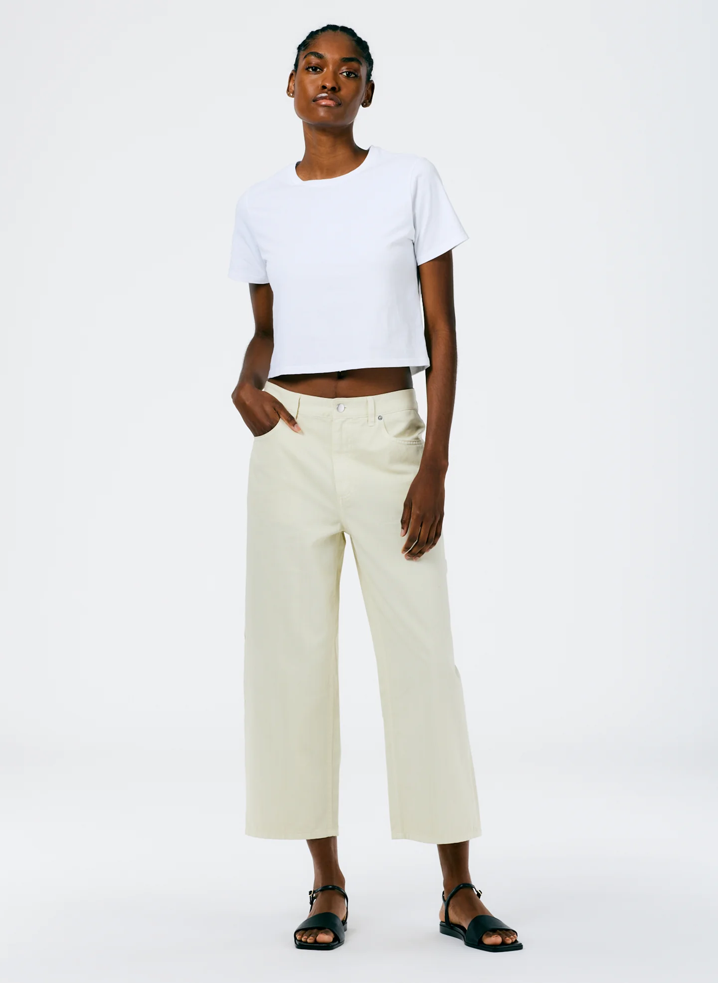 Garment Dyed Twill Cropped Slouchy Carpenter Jean - Image 3