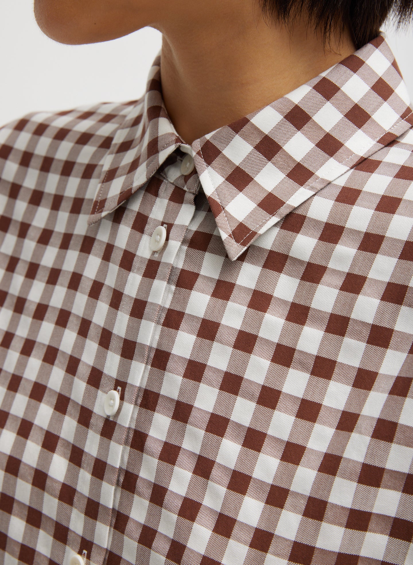 Gingham Drape Oversized Shirt - Image 3