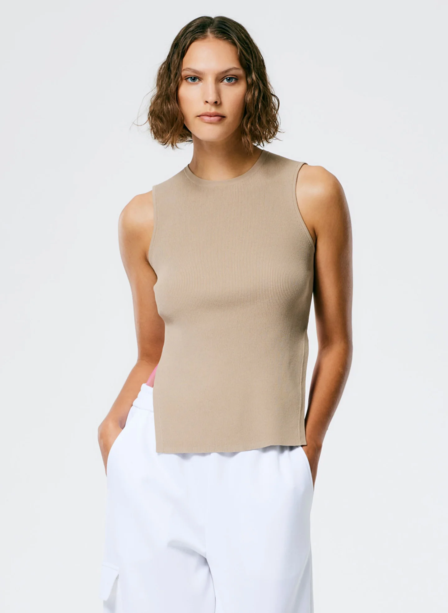 Giselle Stretch Sweater Circle Openback Tank - Image 2
