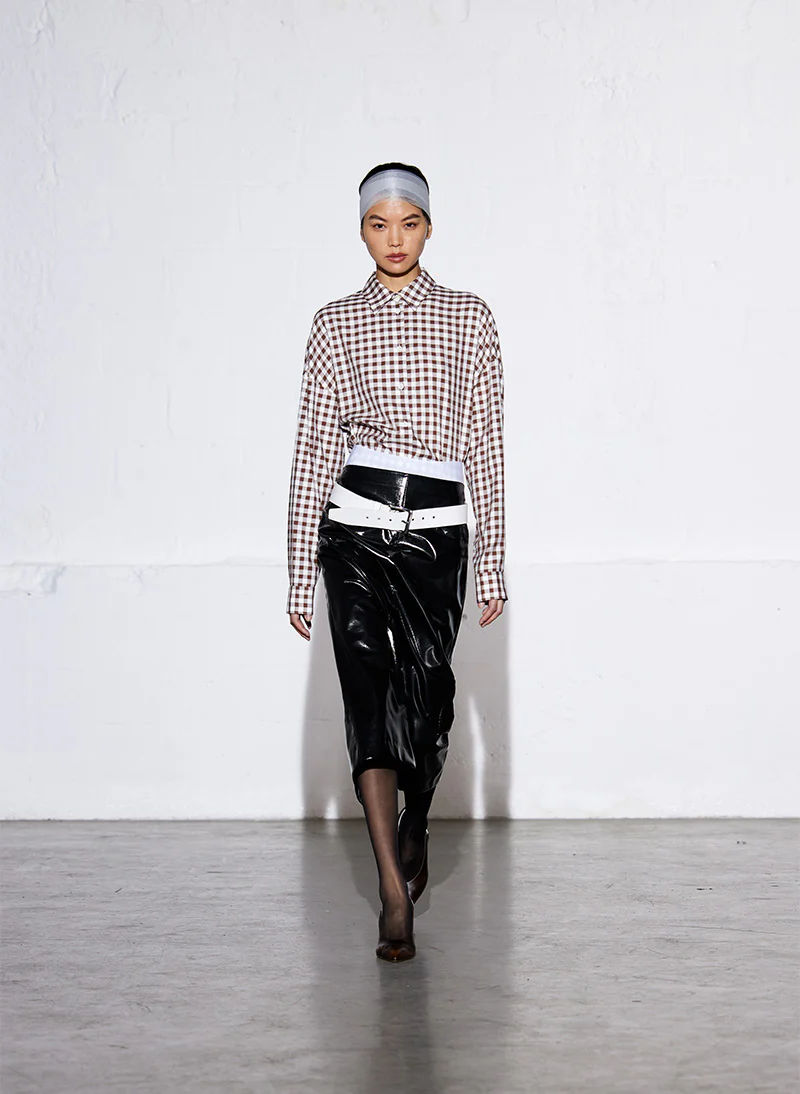 Glossed Jersey Pencil Skirt - Image 2