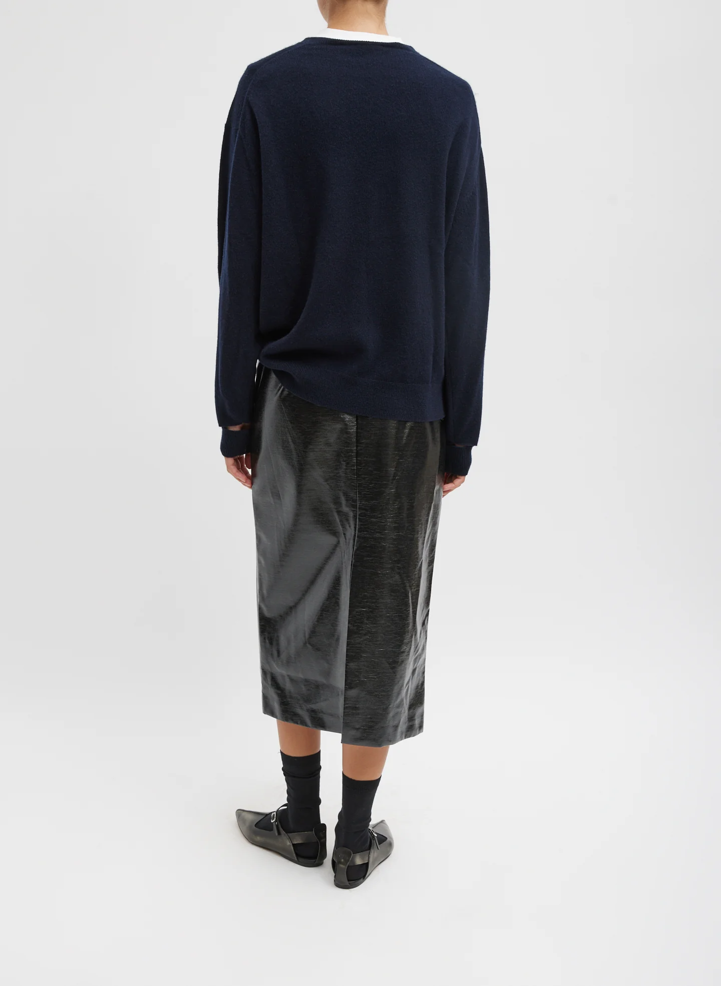 Glossed Jersey Pencil Skirt - Image 6