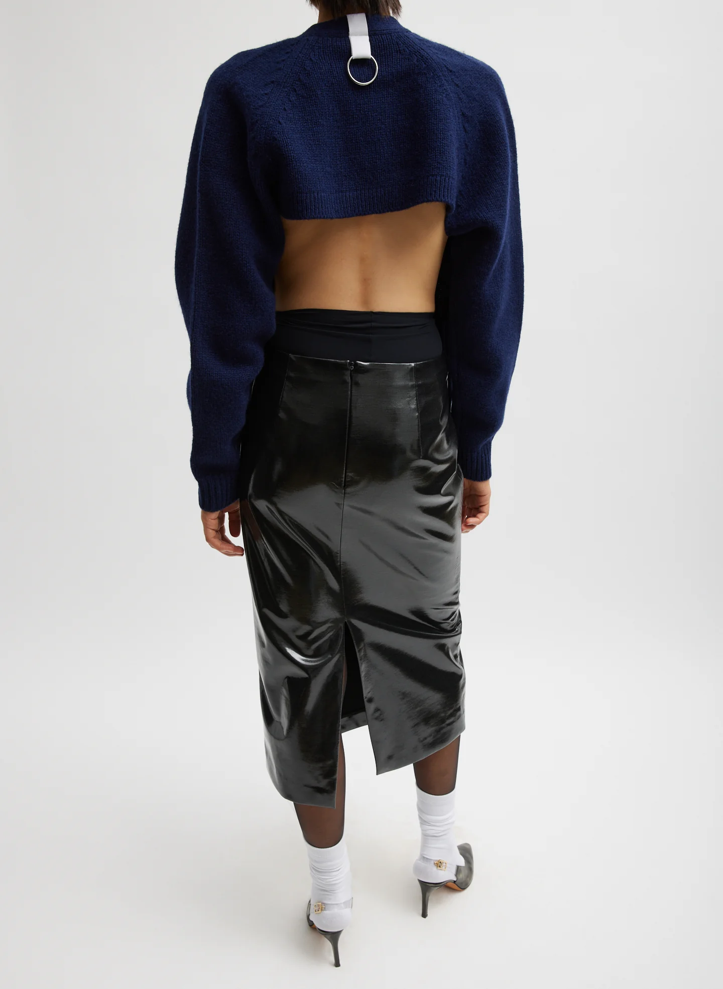 Glossed Jersey Pencil Skirt - Image 8