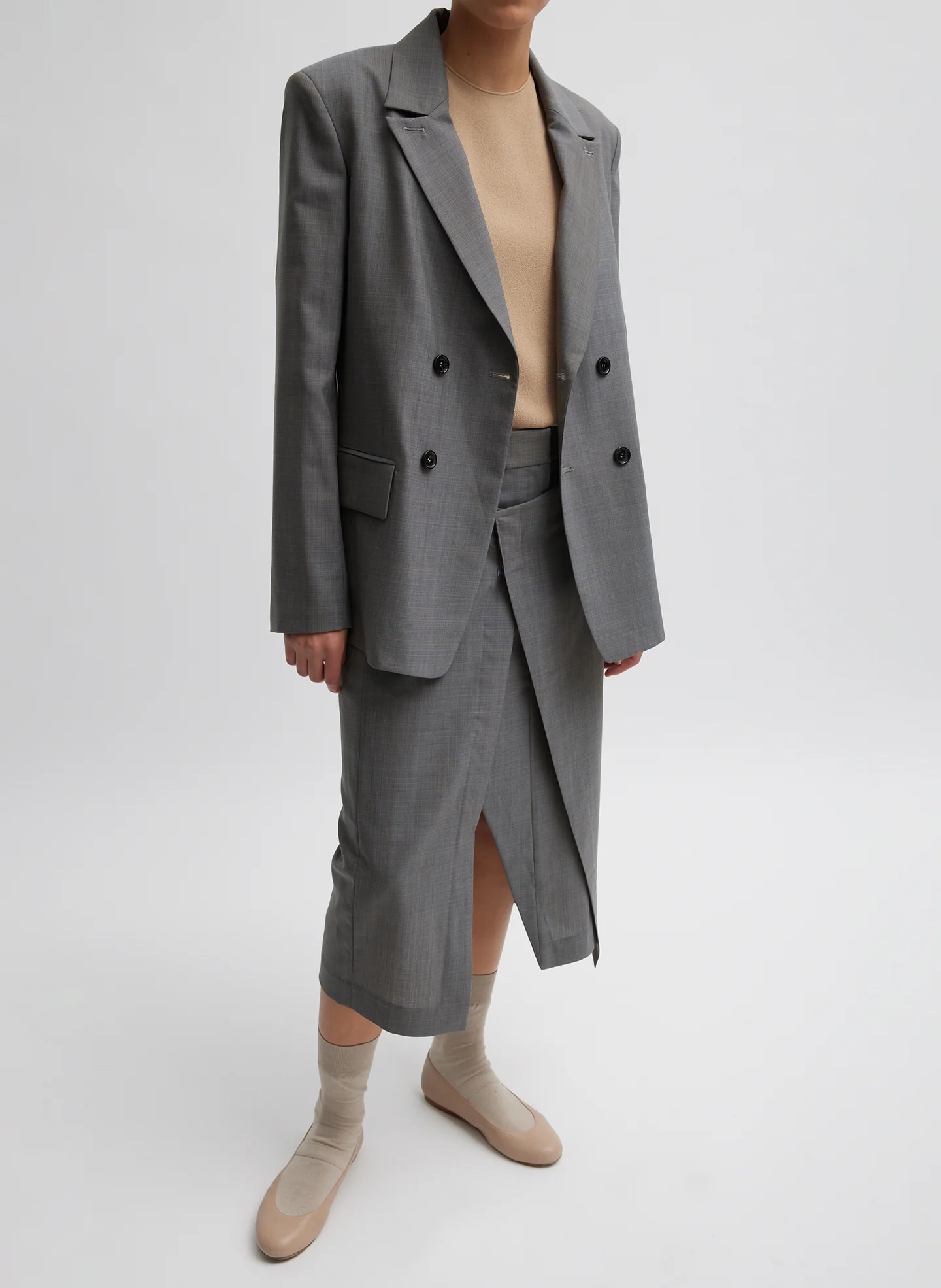 Grant Crossdye Suiting Wrap Trouser Skirt - Image 6