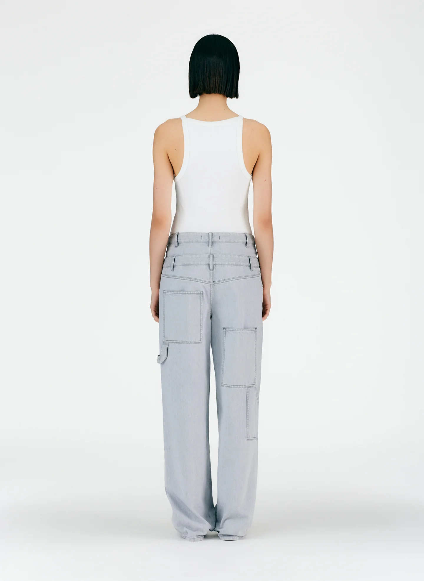 Grey Denim Double Waisted Sam Jean - Image 3