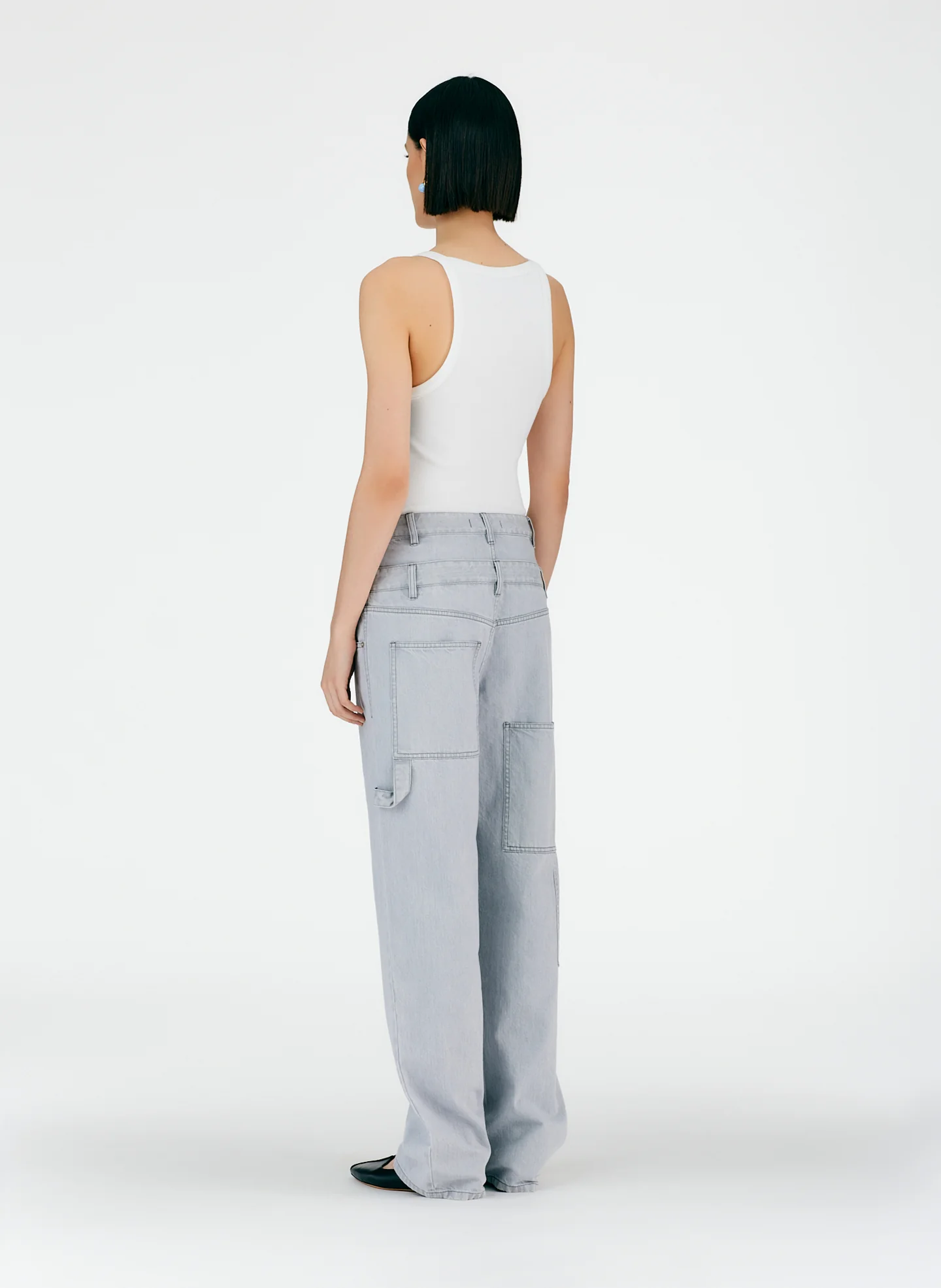 Grey Denim Double Waisted Sam Jean - Image 4