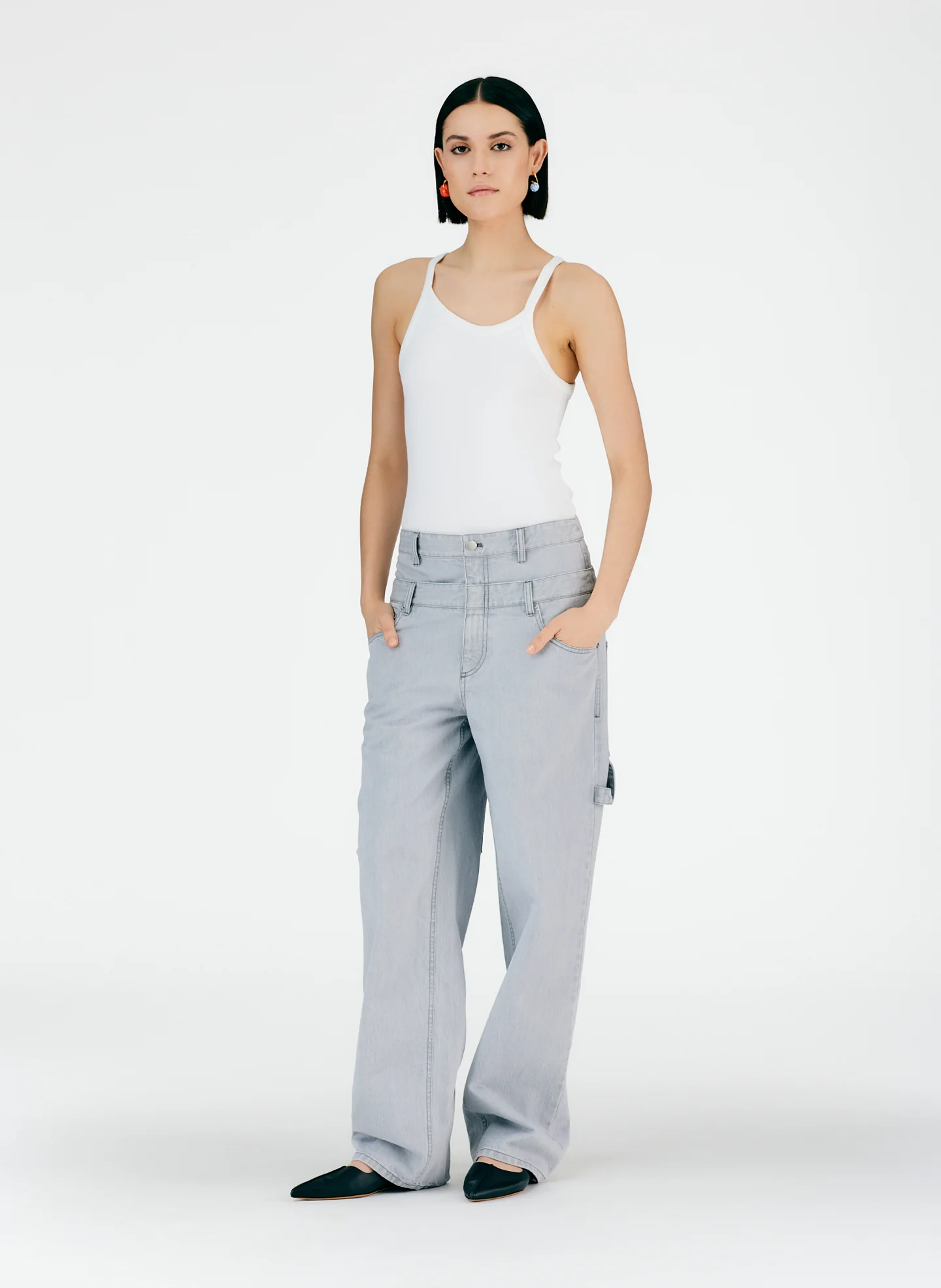 Grey Denim Double Waisted Sam Jean - Image 5