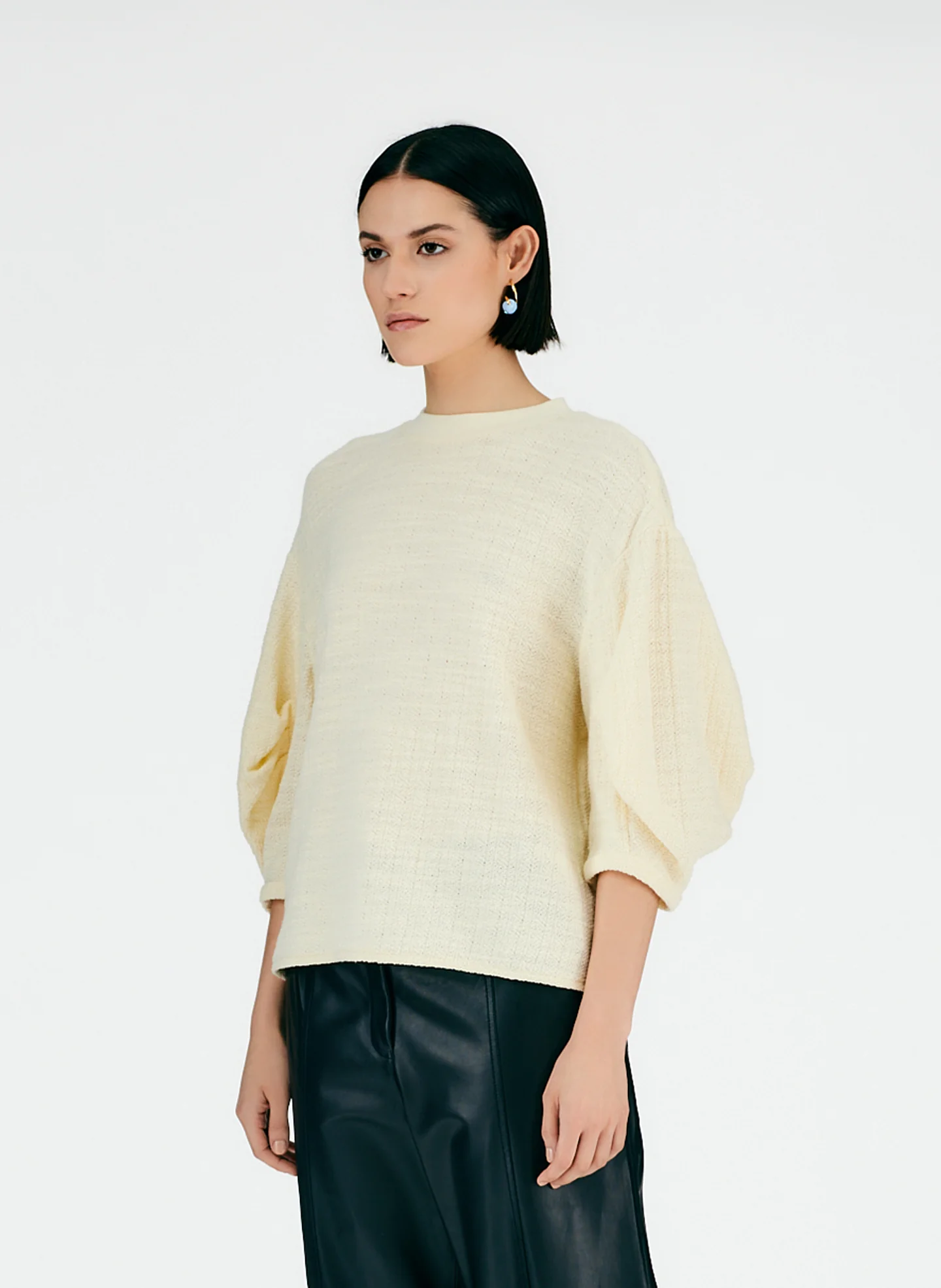 Handspun Knit Pleat Sleeve Top - Image 2