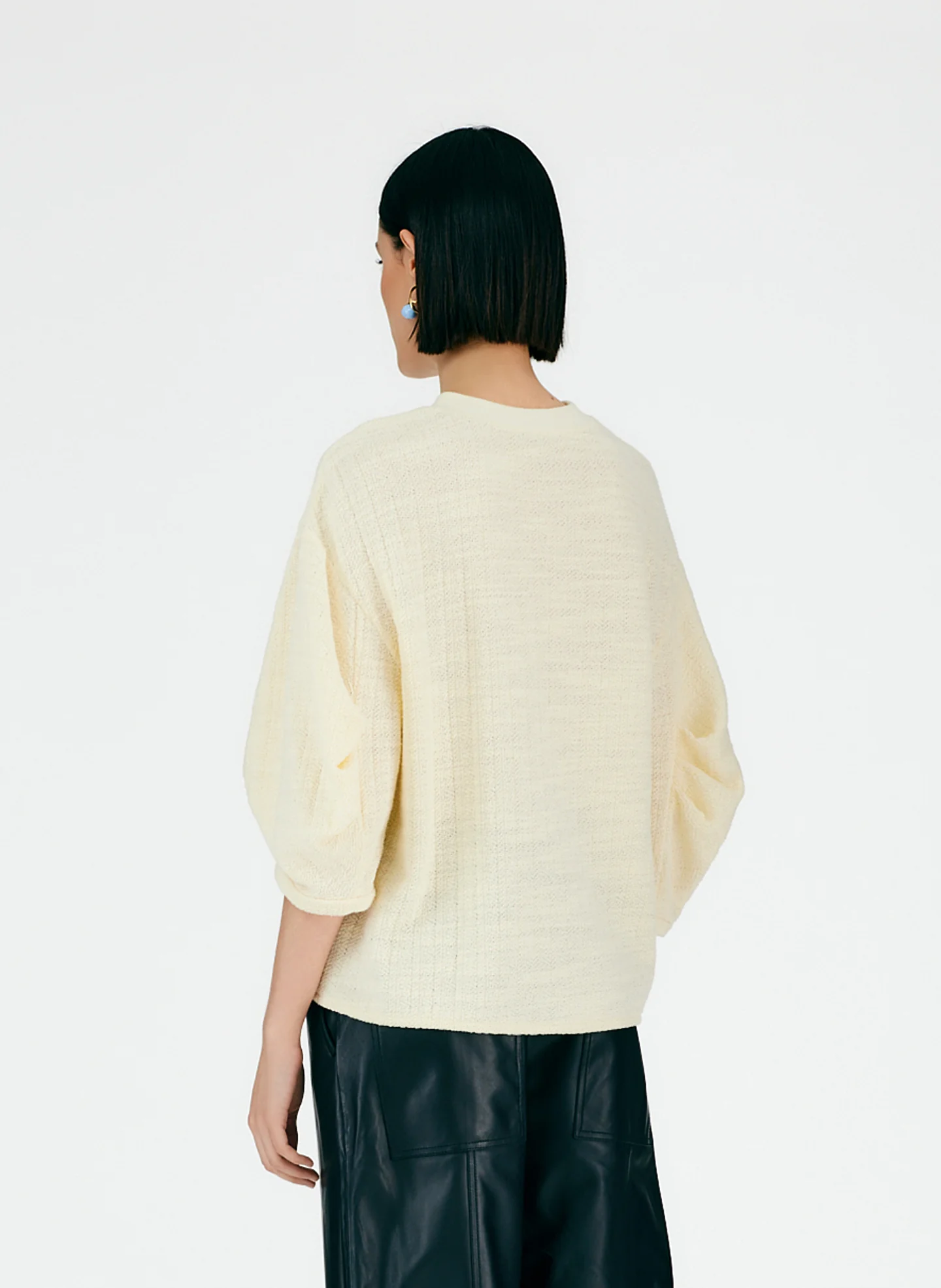 Handspun Knit Pleat Sleeve Top - Image 3