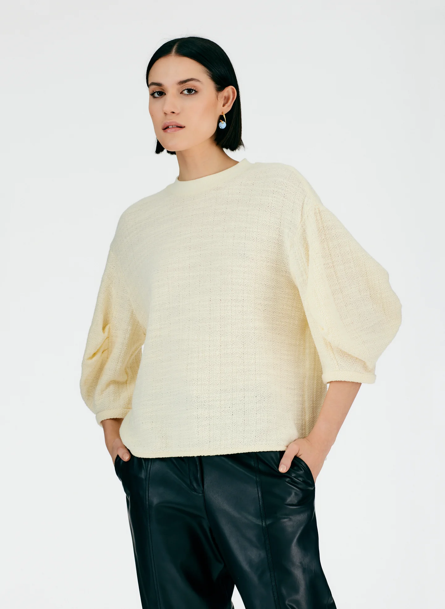 Handspun Knit Pleat Sleeve Top - Image 5