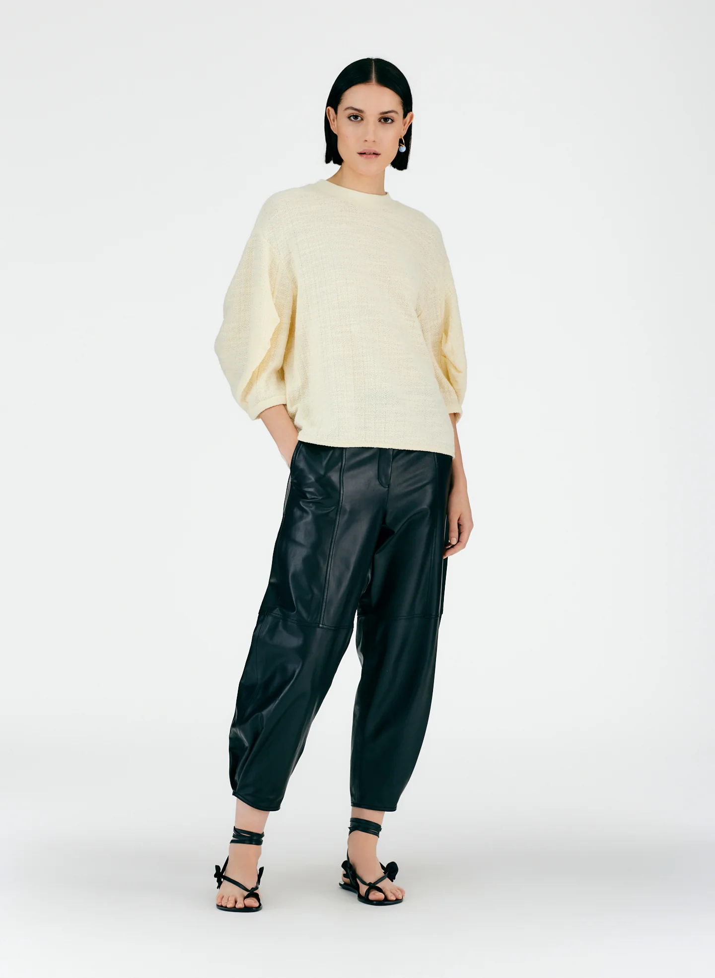 Handspun Knit Pleat Sleeve Top - Image 6