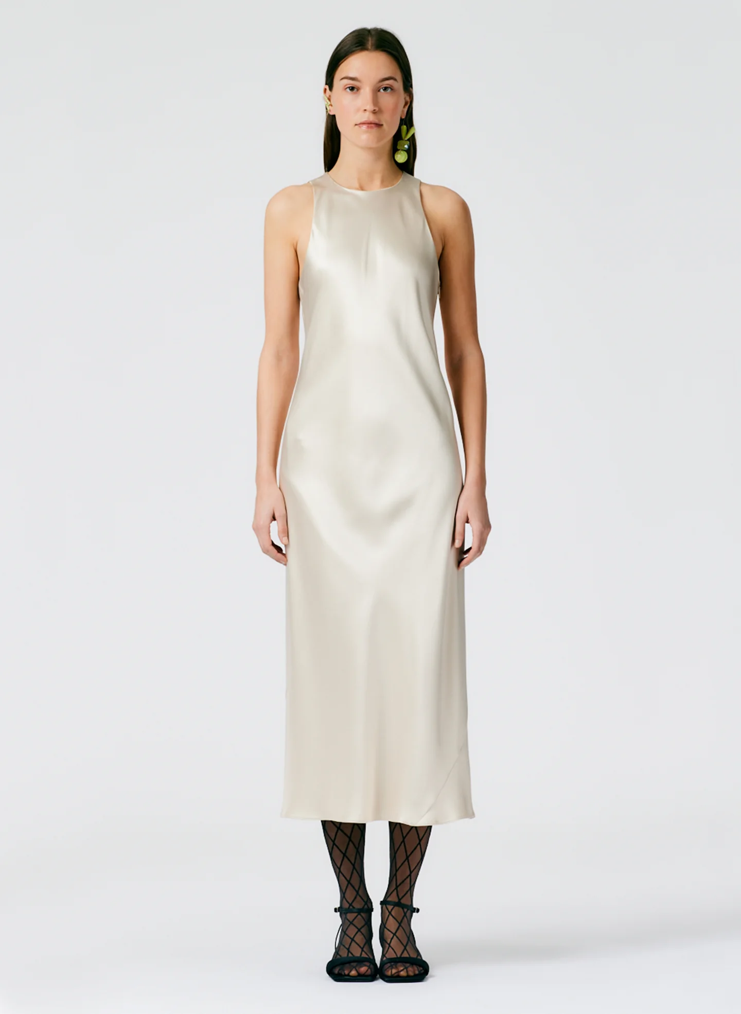 Heavy Satin Midi Bias Dress - Image 2