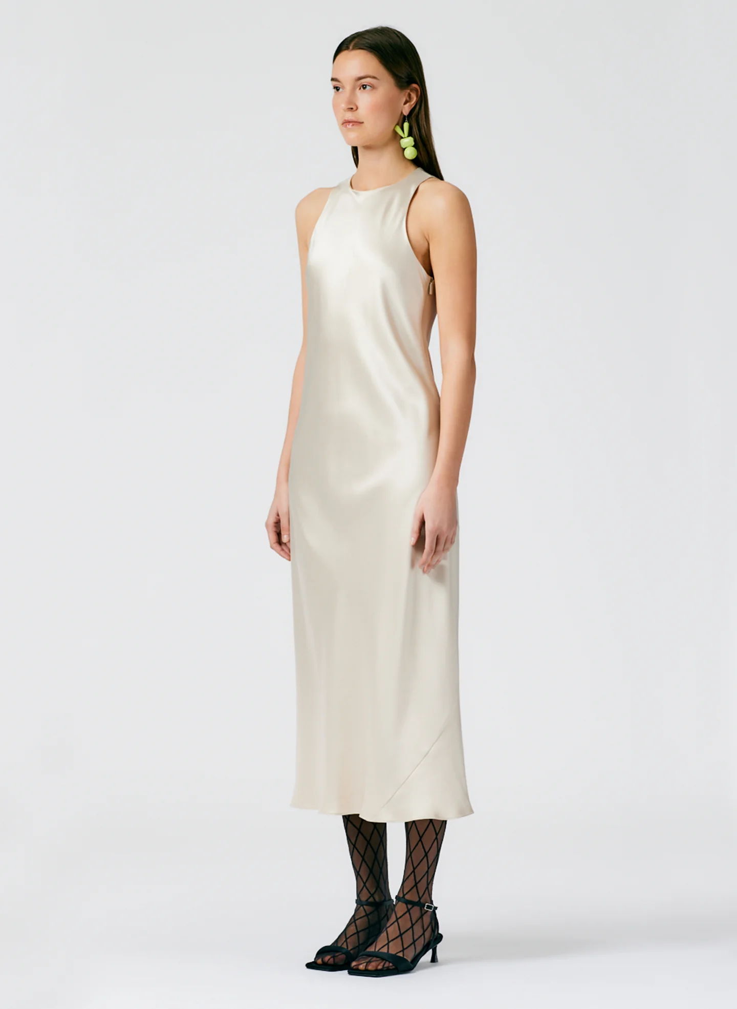 Heavy Satin Midi Bias Dress - Image 3