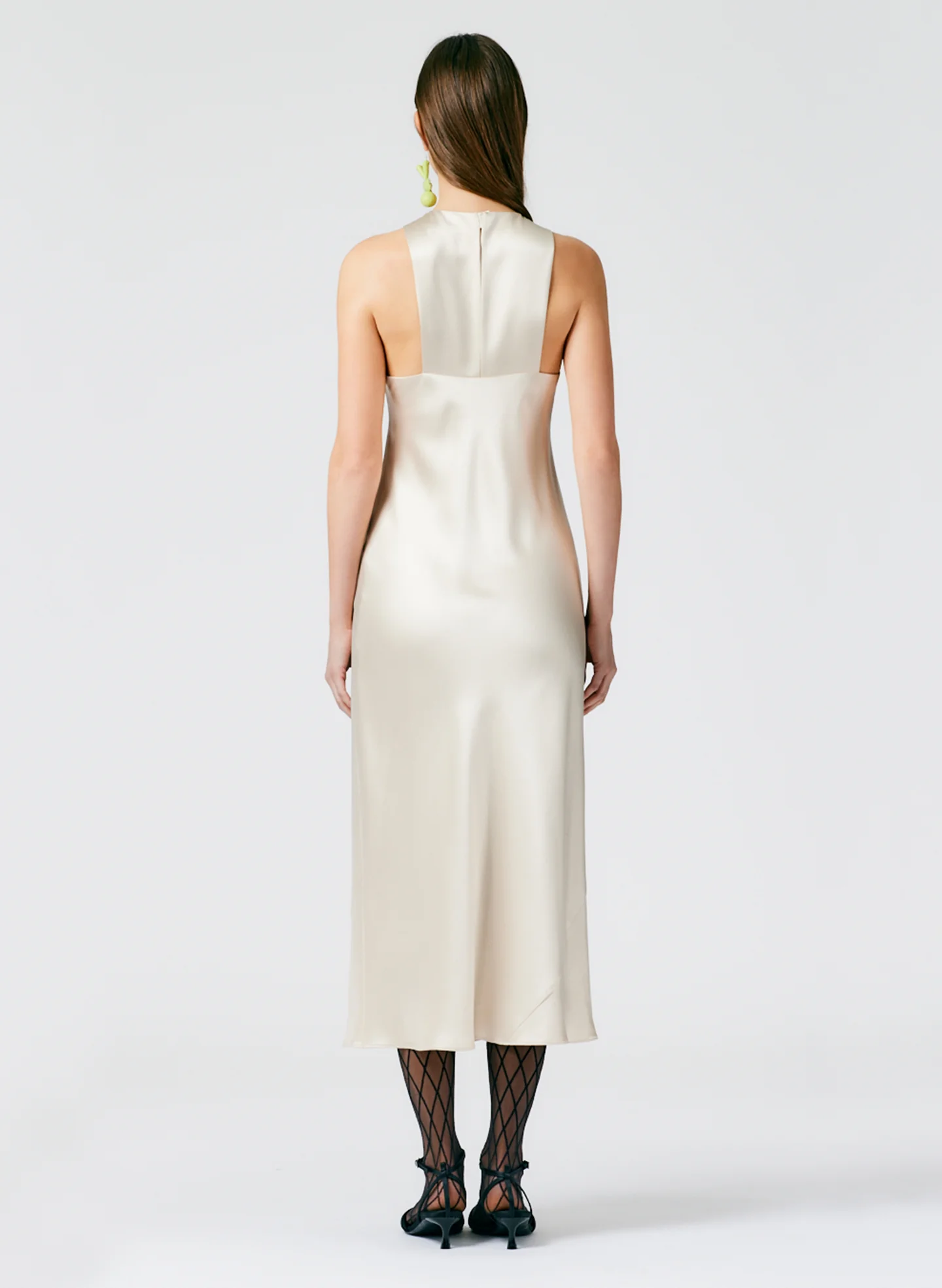 Heavy Satin Midi Bias Dress - Image 4