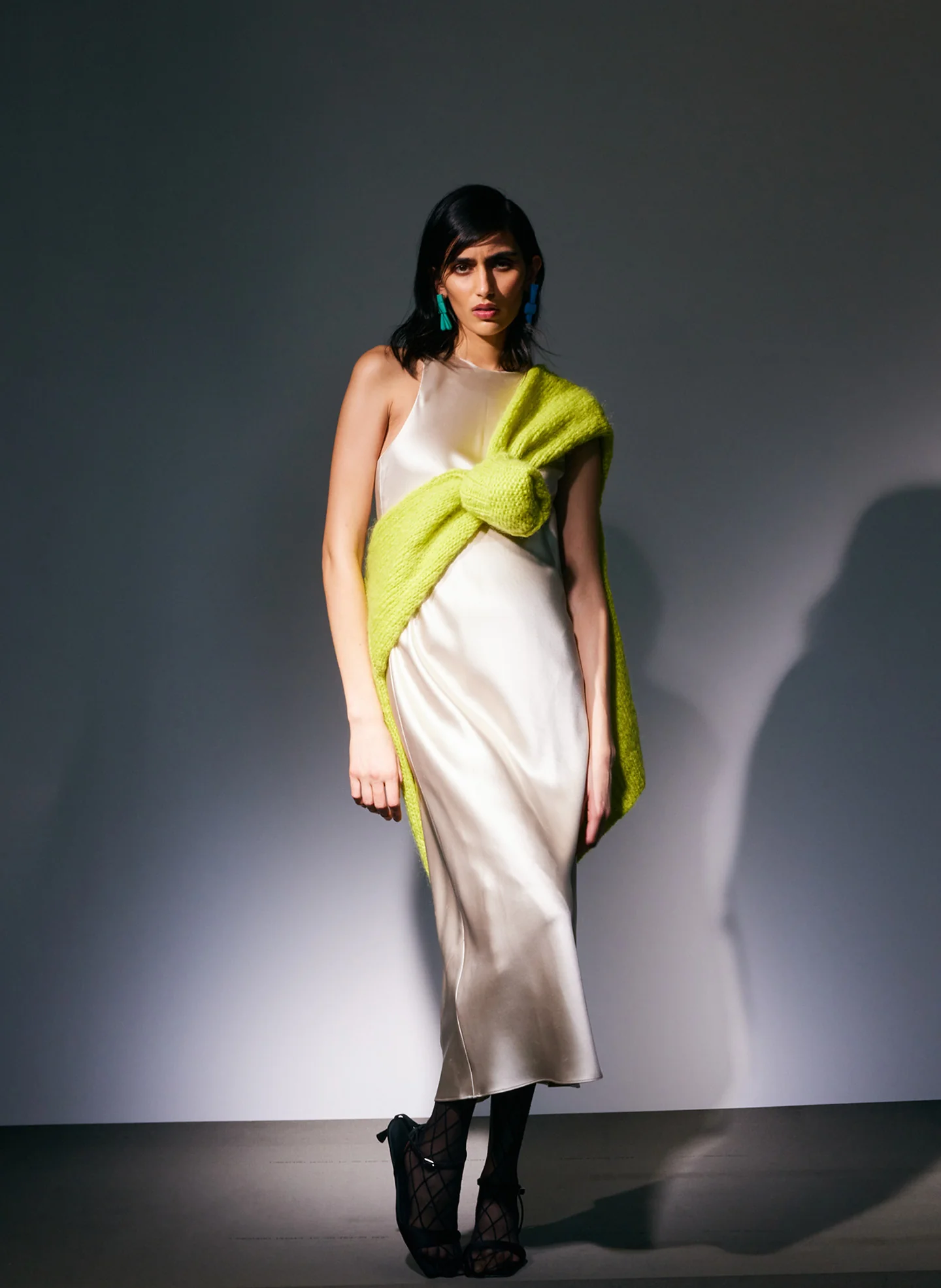 Heavy Satin Midi Bias Dress - Image 5