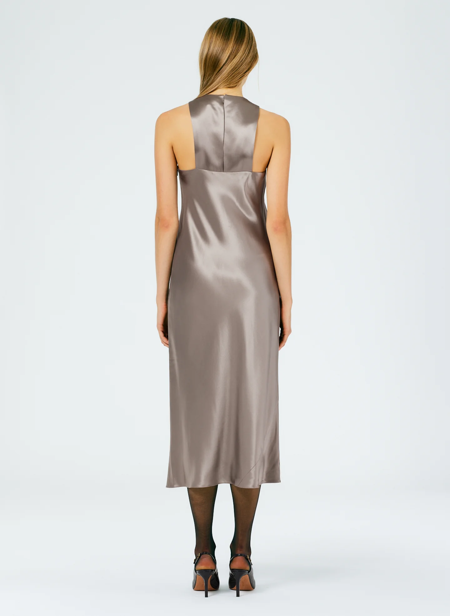 Heavy Satin Midi Bias Dress - Image 3