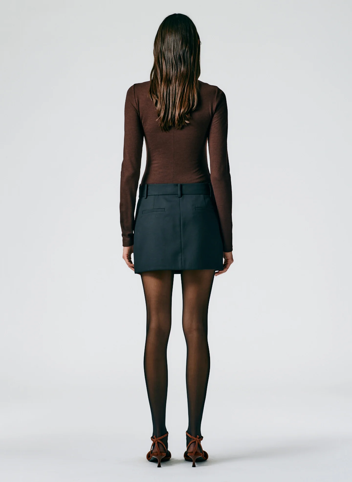 Heavy Wool Plainweave Mini Trouser Skirt - Image 4