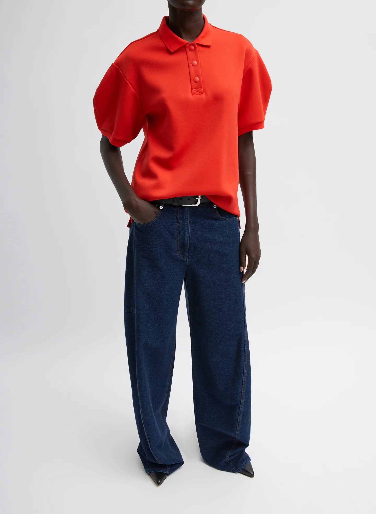 Indigo Barre Denim Knit Sid Jean
