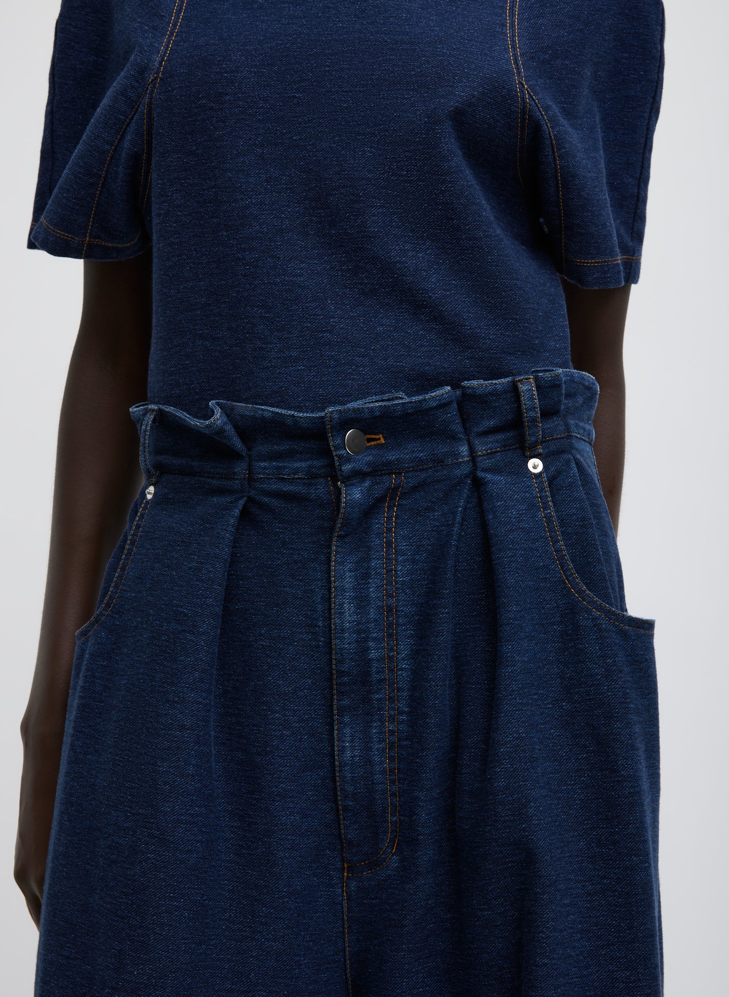 Indigo Barre Denim Knit Walker Wide Leg Jean - Image 3