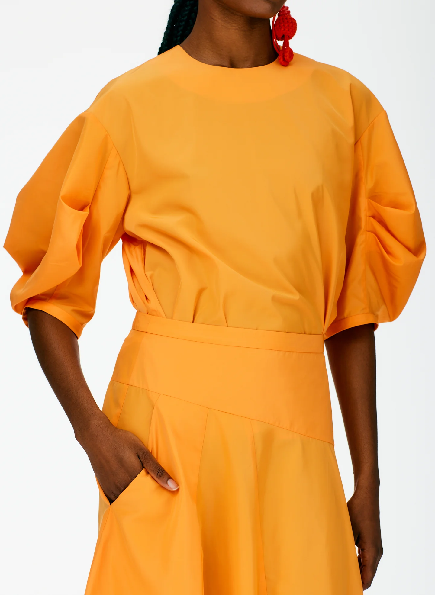 Italian Sporty Nylon Asymmetrical Balloon Skirt - Regular - Image 7