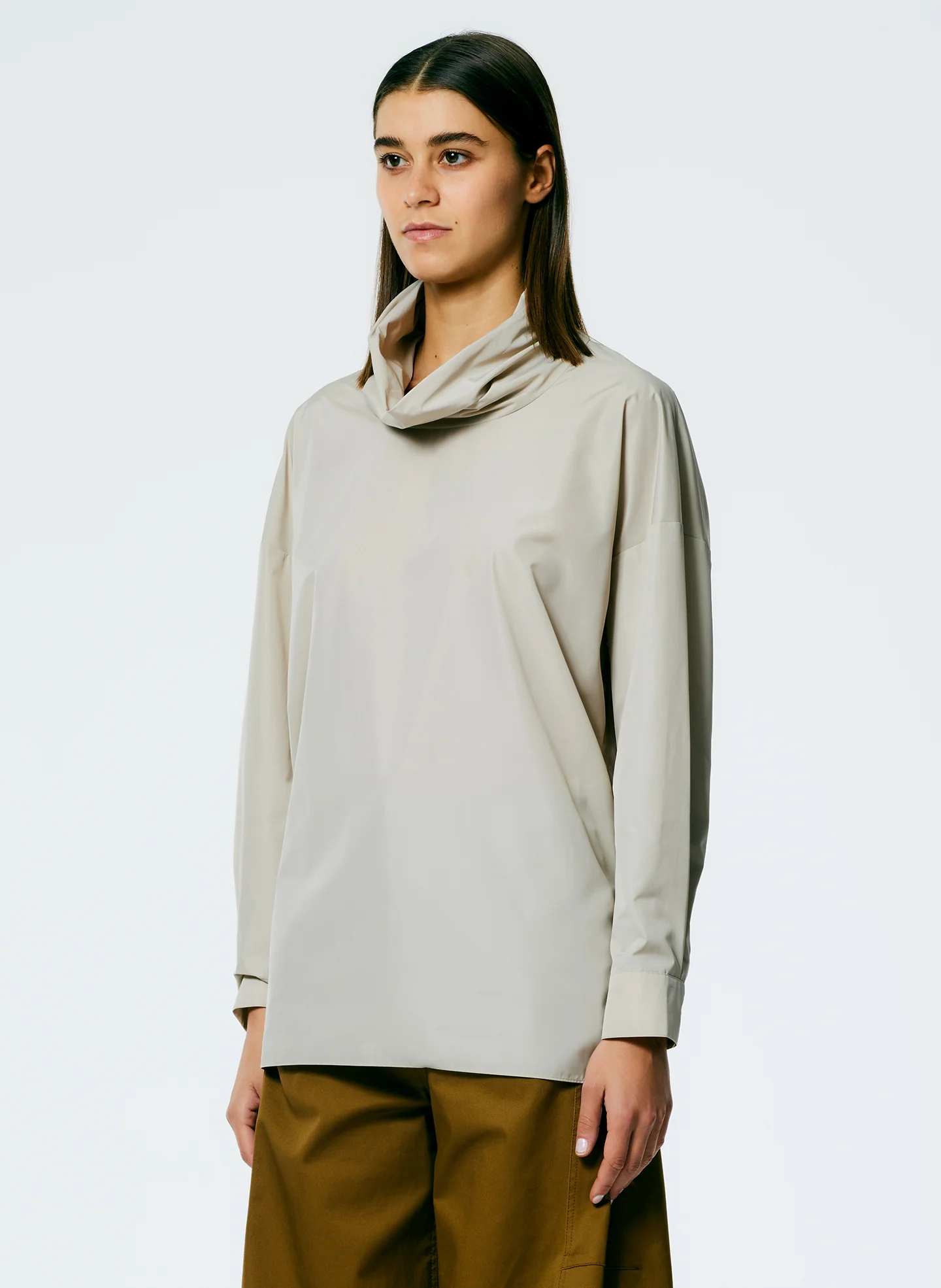 Italian Sporty Nylon Cowl Neck Top - Image 4