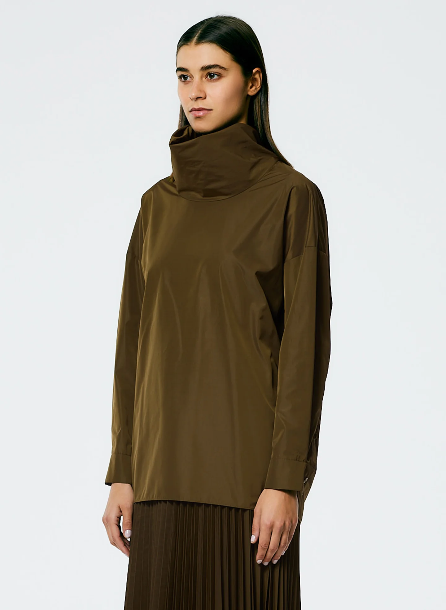 Italian Sporty Nylon Cowl Neck Top - Image 2