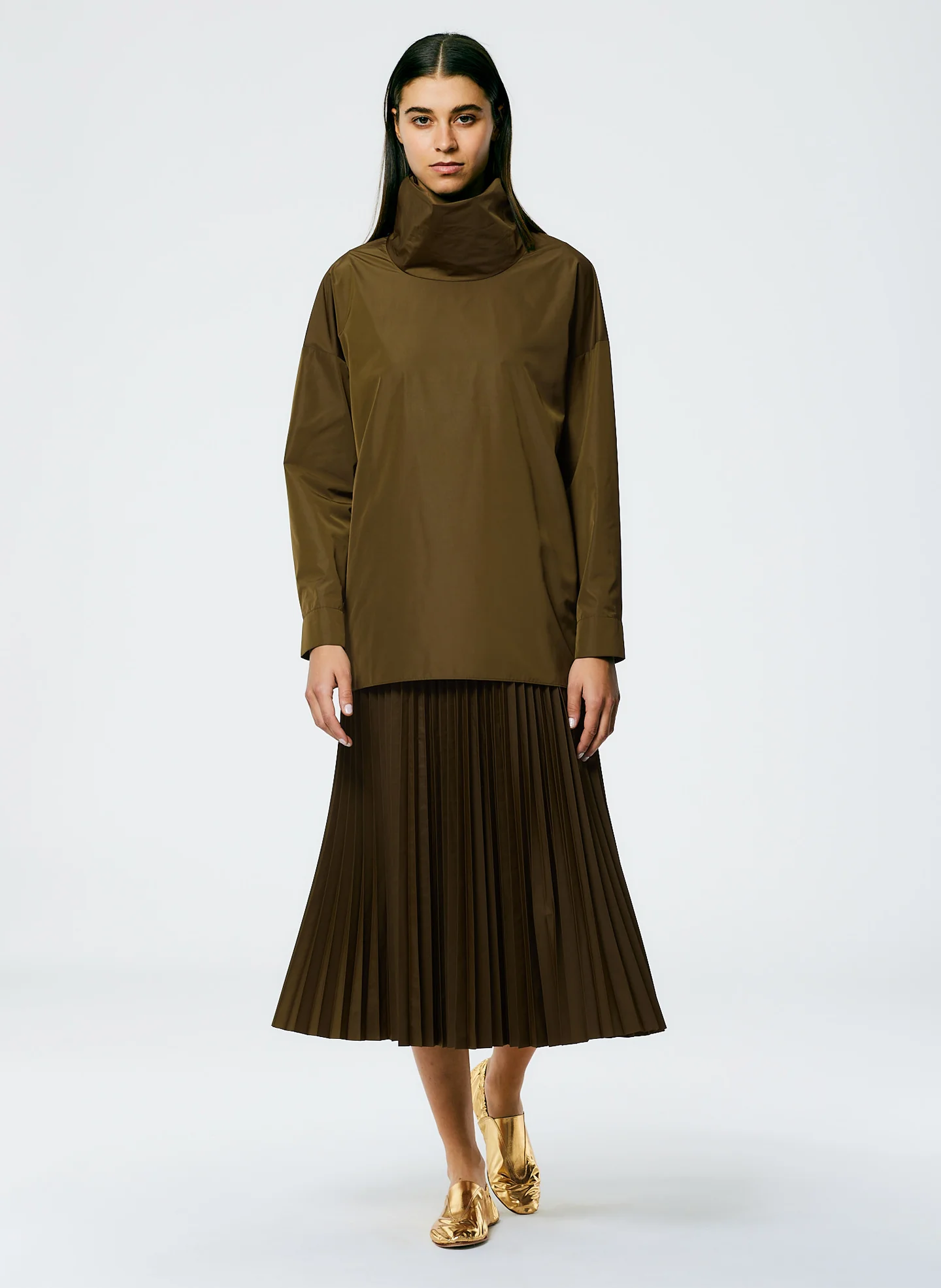Italian Sporty Nylon Cowl Neck Top - Image 4