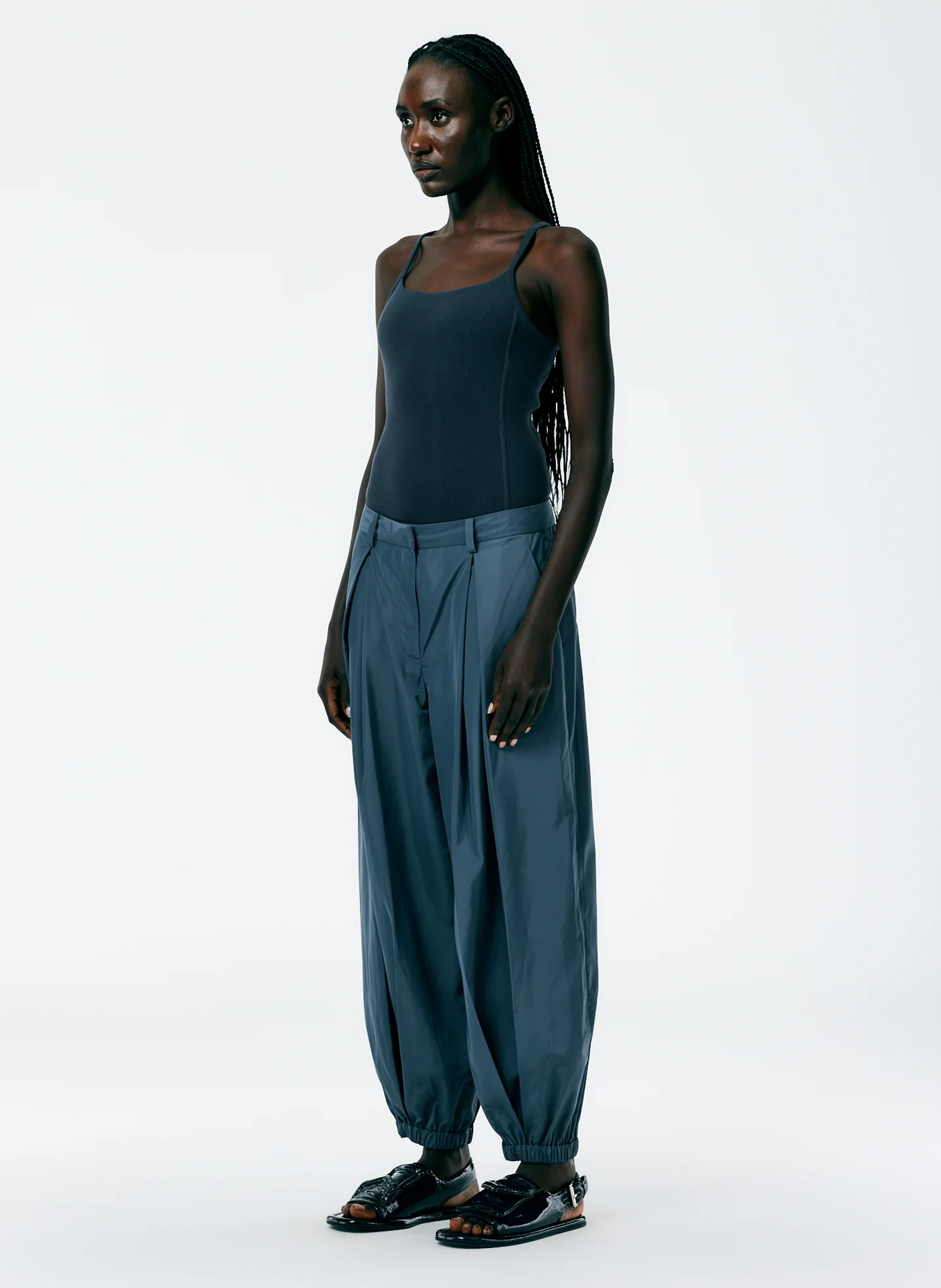 Italian Sporty Nylon Eden Pleated Balloon Pant - Image 2