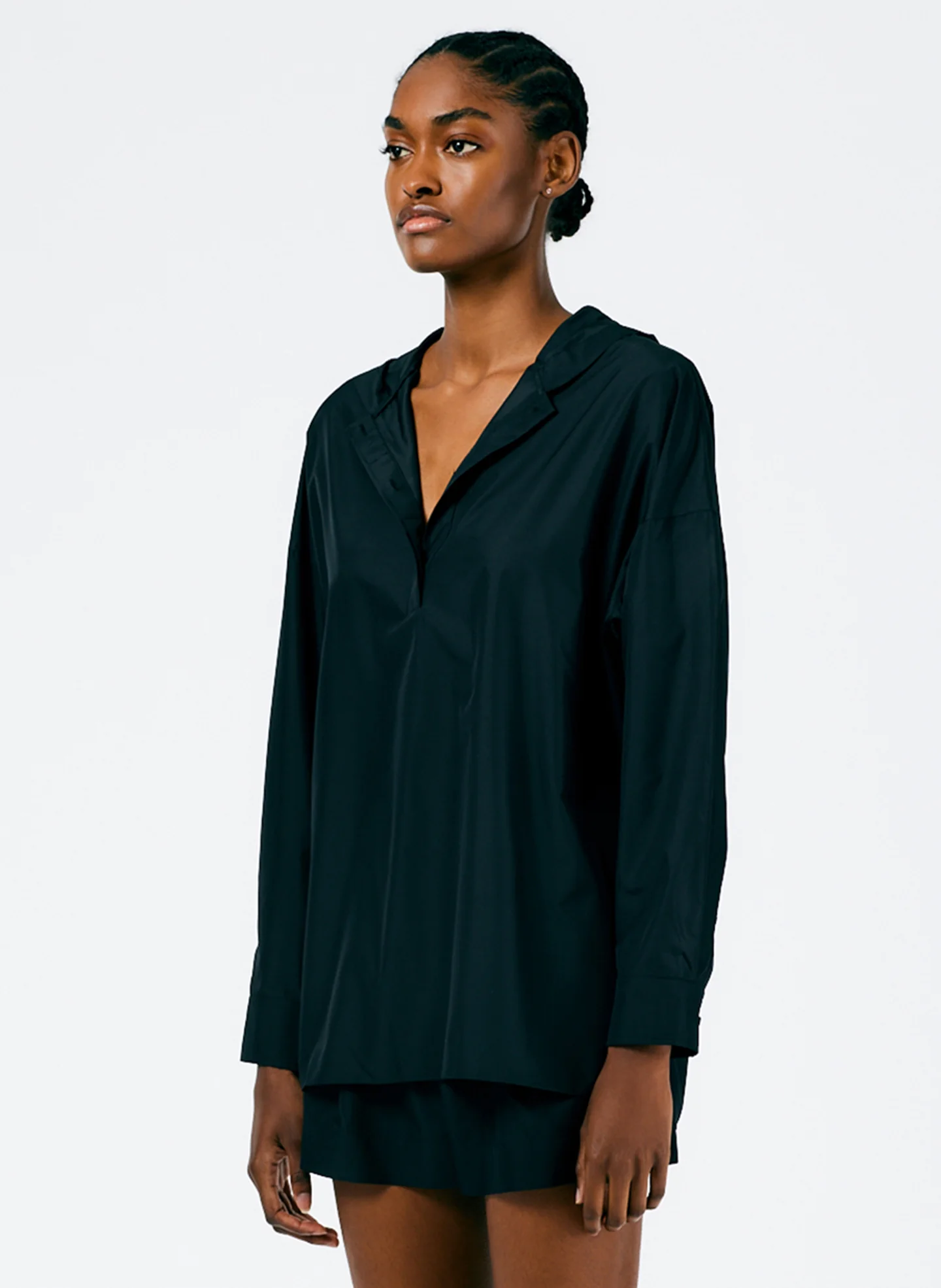 Italian Sporty Nylon Hoodie With Cocoon Back - Image 4