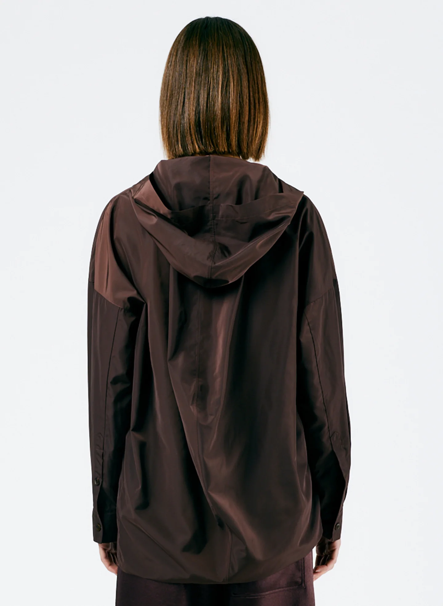 Italian Sporty Nylon Hoodie With Cocoon Back - Image 2