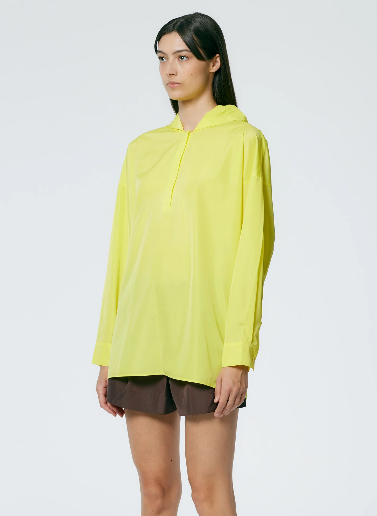 Italian Sporty Nylon Hoodie With Cocoon Back - Image 2