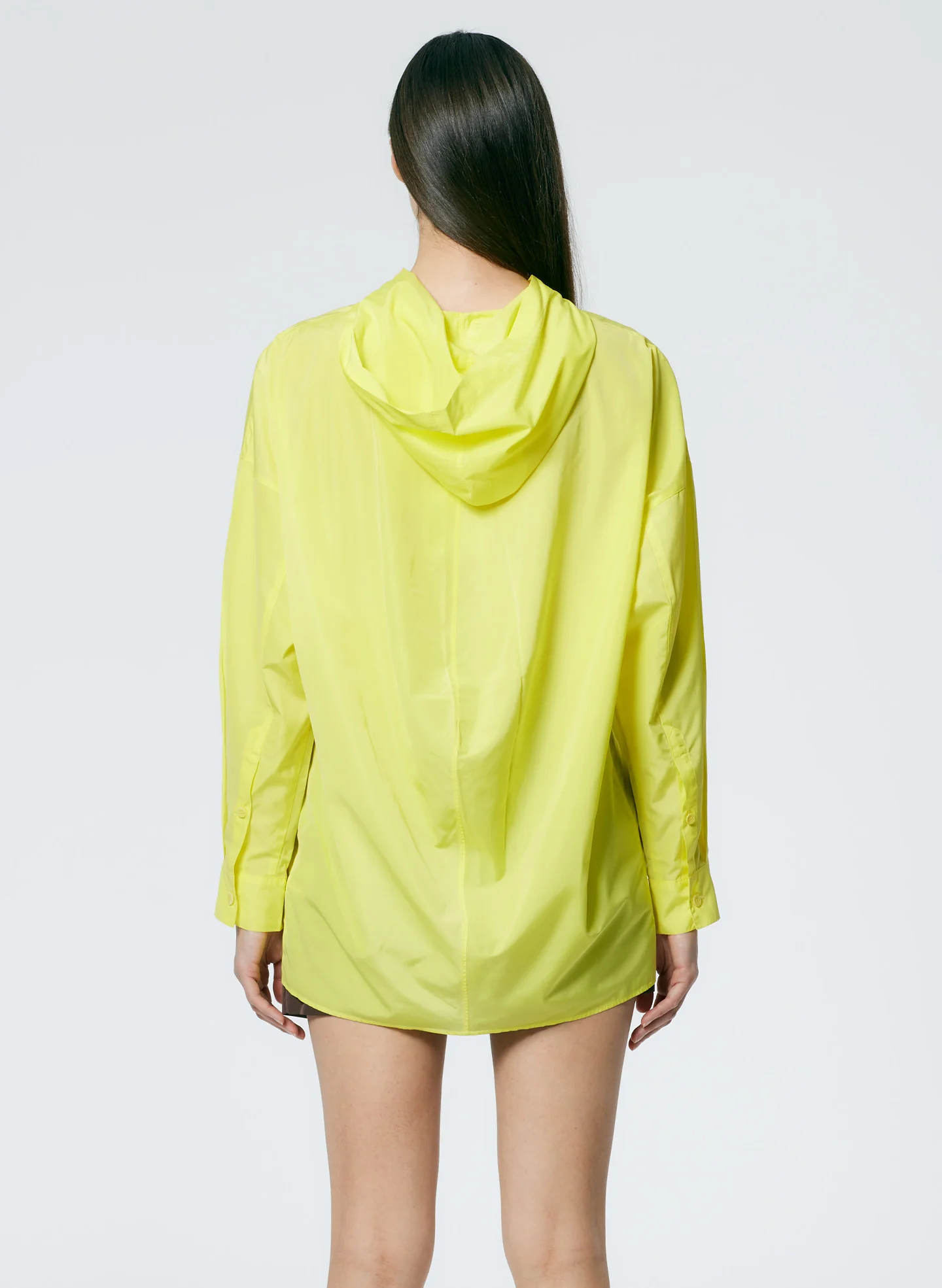 Italian Sporty Nylon Hoodie With Cocoon Back - Image 3