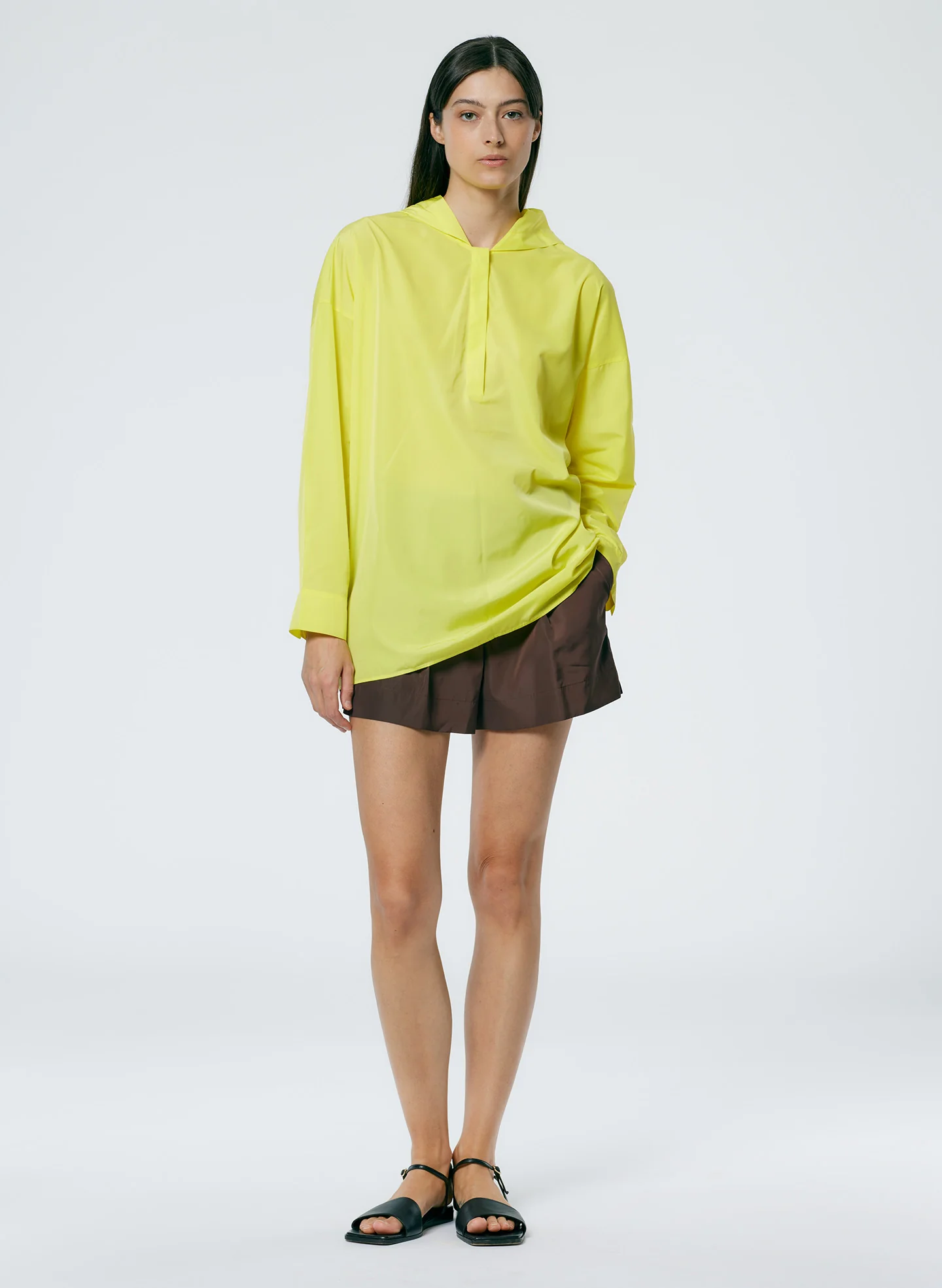 Italian Sporty Nylon Hoodie With Cocoon Back - Image 4
